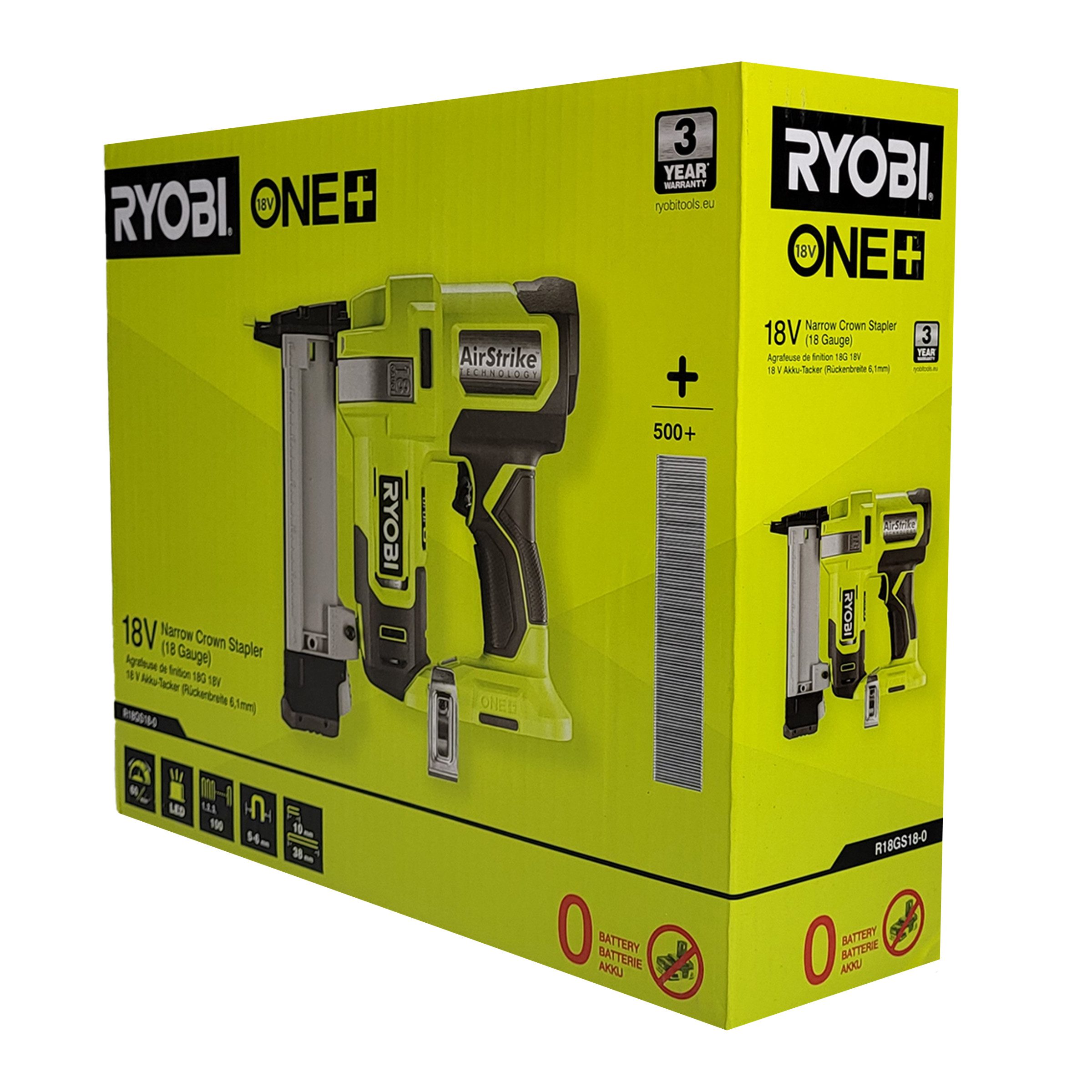RYOBI Akku-Tacker Ryobi R18GS18-0 Akku-Heftgerät 18 V ONE+ (ohne Akku), (1 tlg)