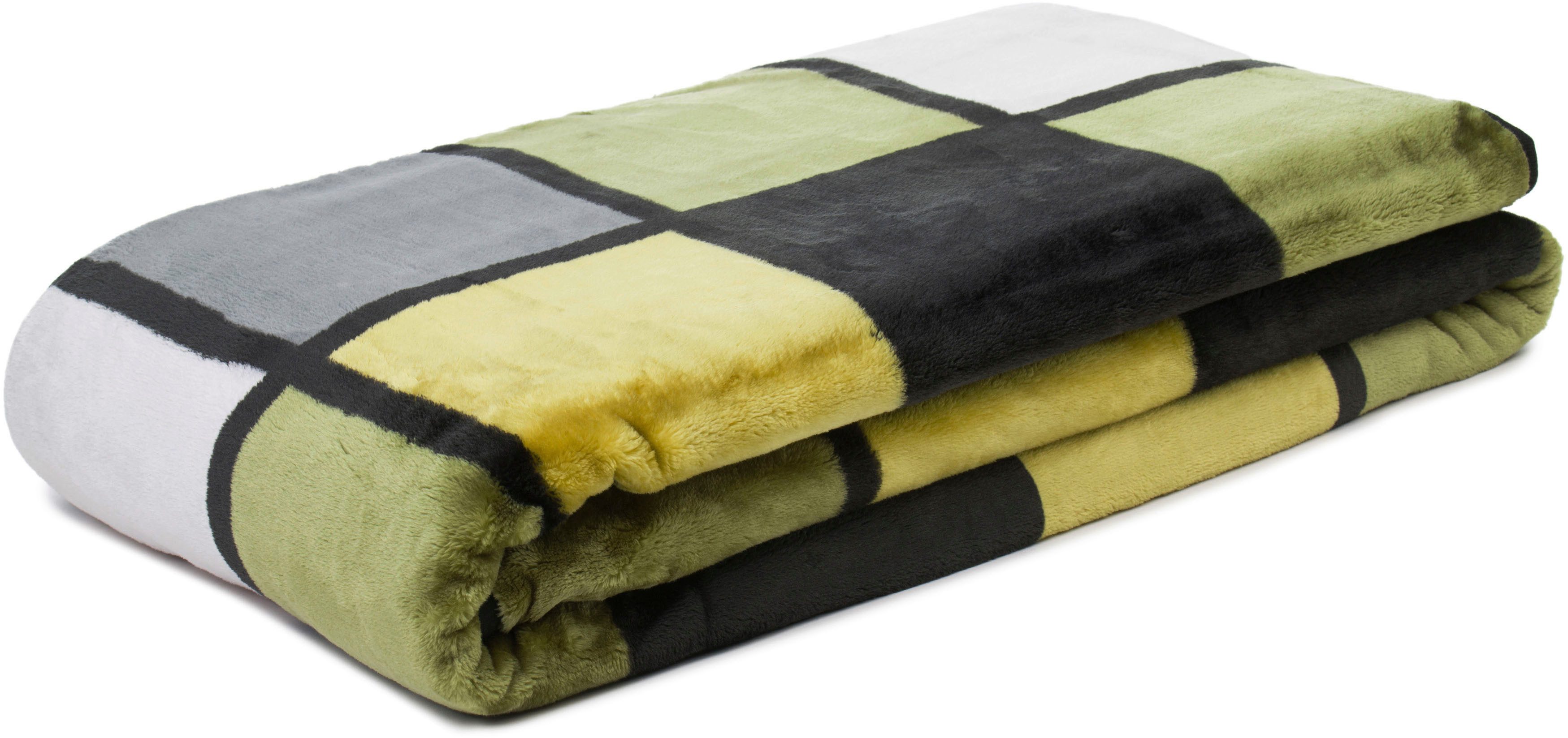 Wohndecke Antigua, Gözze, mit modernem Karo, Kuscheldecke, 150x200 cm günstig online kaufen