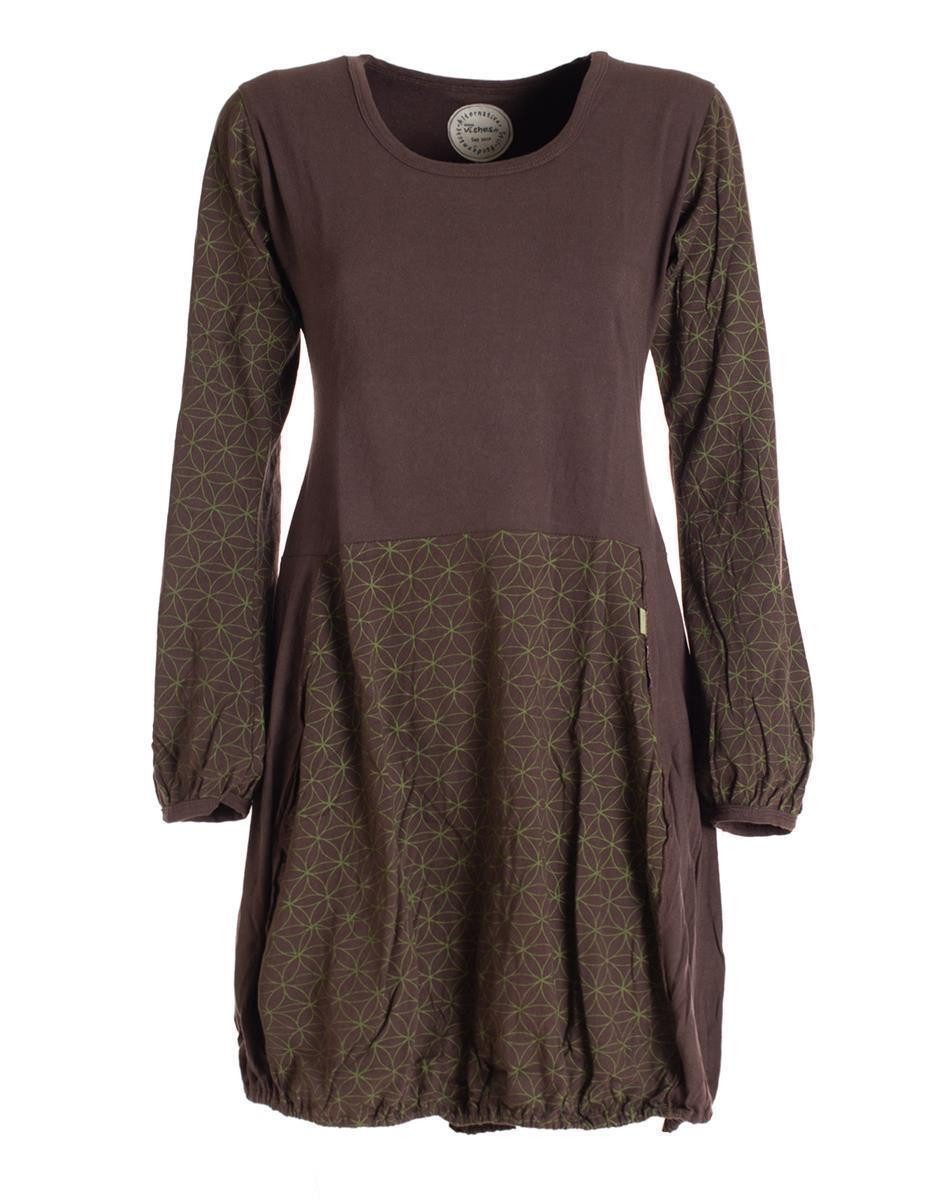 Vishes Ballonkleid Langarm Damen-Keid Ballon-Kleid Shirt-Kleid günstig online kaufen
