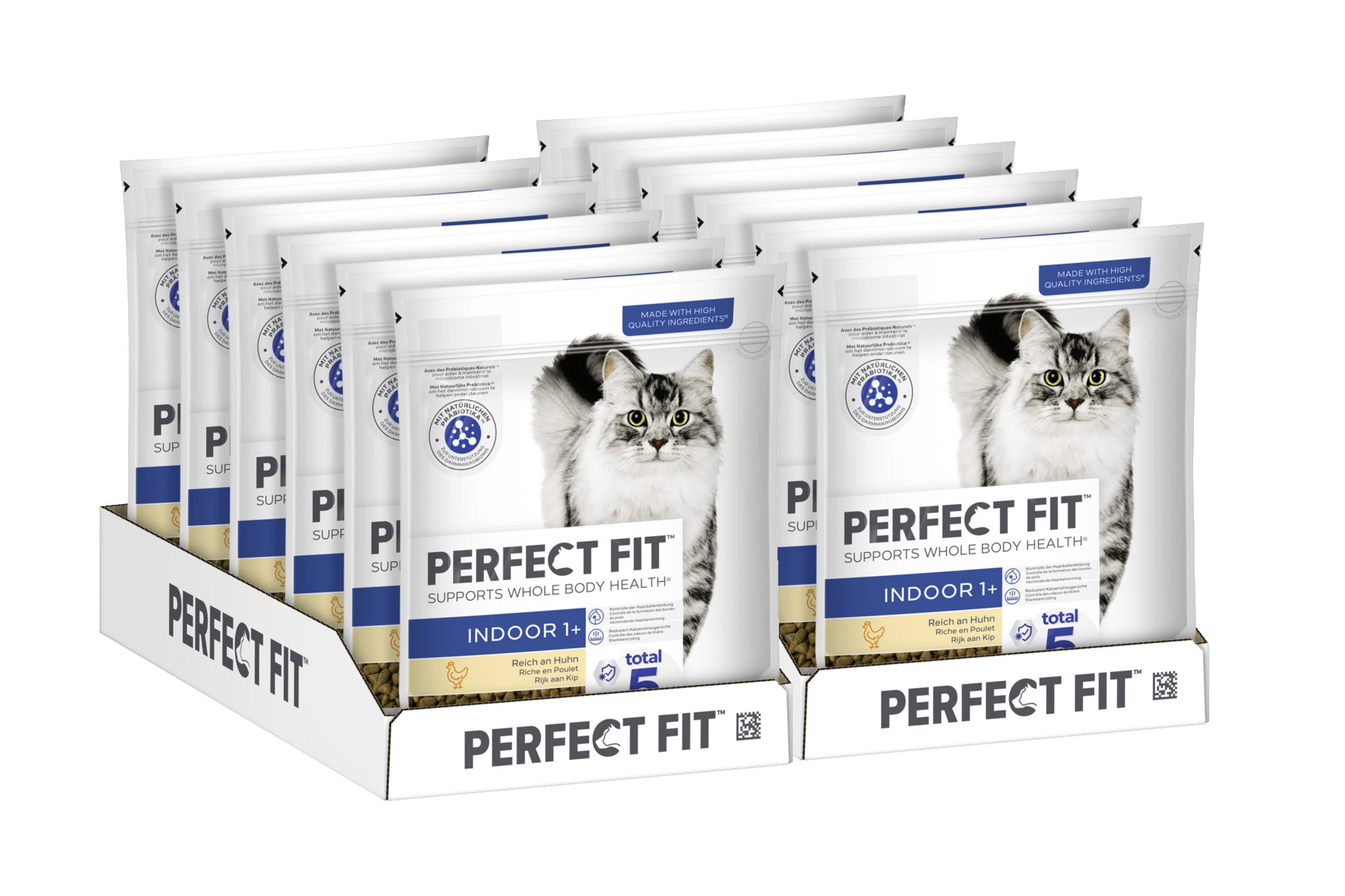 Perfect Fit PERFECT FIT™ Katzenfutter Trockenfutter Indoor mit Huhn 2 x 6 x 750g, Trockenfutter für: Katze