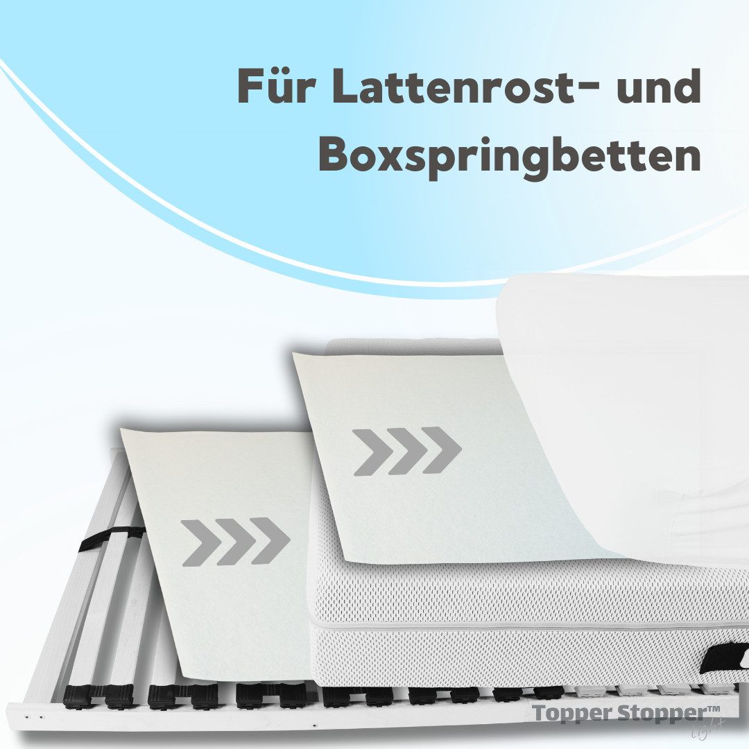 Matratzenschoner Topper Stopper Light - Antirutschmatte für Boxspringbett Topper Stopper, Atmungsaktiv, Ohne Weichmacher, Frei von Schadstoffen