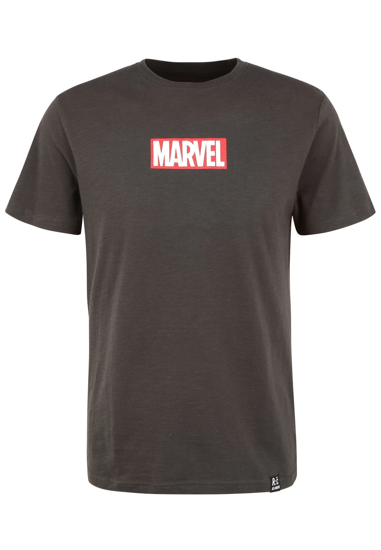 Recovered GOTS Black T-Shirt zertifizierte Logo Marvel Bio-Baumwolle Classic