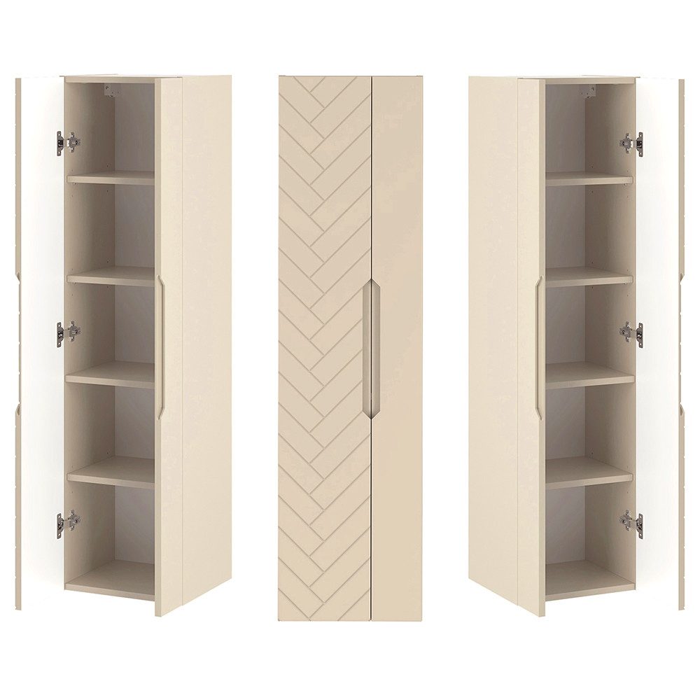 Lomadox Badkommode ANGERA-140, Badezimmerschrank Gäste WC Schrank 35 cm breit modern in kaschmir