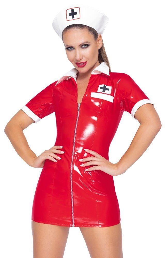 SMASH ME Arzt-Kostüm Krankenschwester-Kleid aus Lack