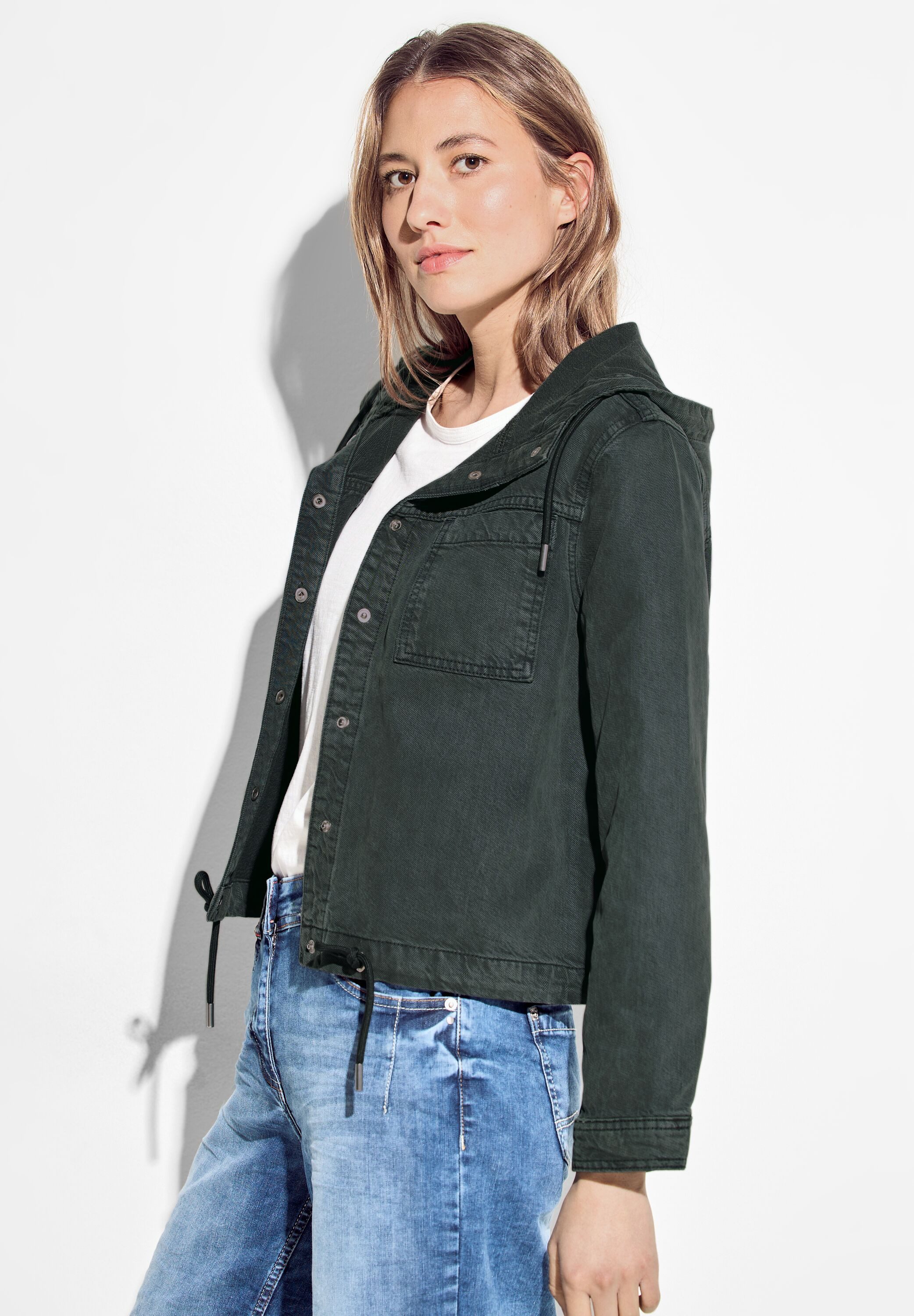 CECIL Cordjacke mit Tunnelzugband am Kragen