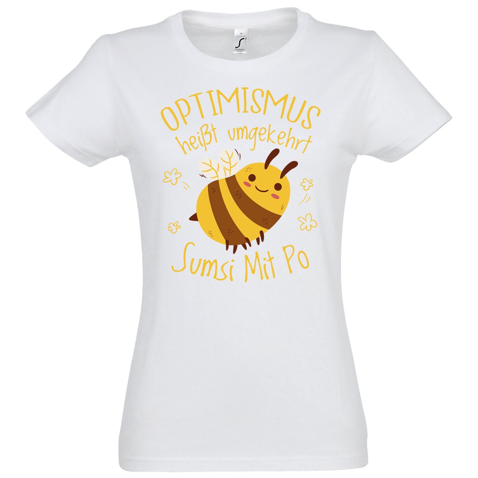 Youth Designz T-Shirt Optimismus heißt umgekehrt Sumsi Mit Po Damen Shirt Mit modischem Print