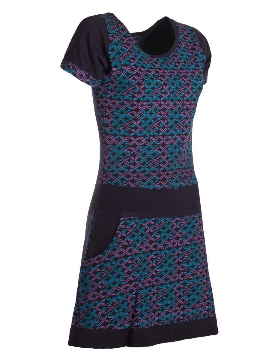 Vishes Tunikakleid Damen Longshirt-Kleid kurzarm Mini-Kleid Tunika-Kleid T-Shirtkleid Boho, Goa, Retro Style – Bild 5 von 5
