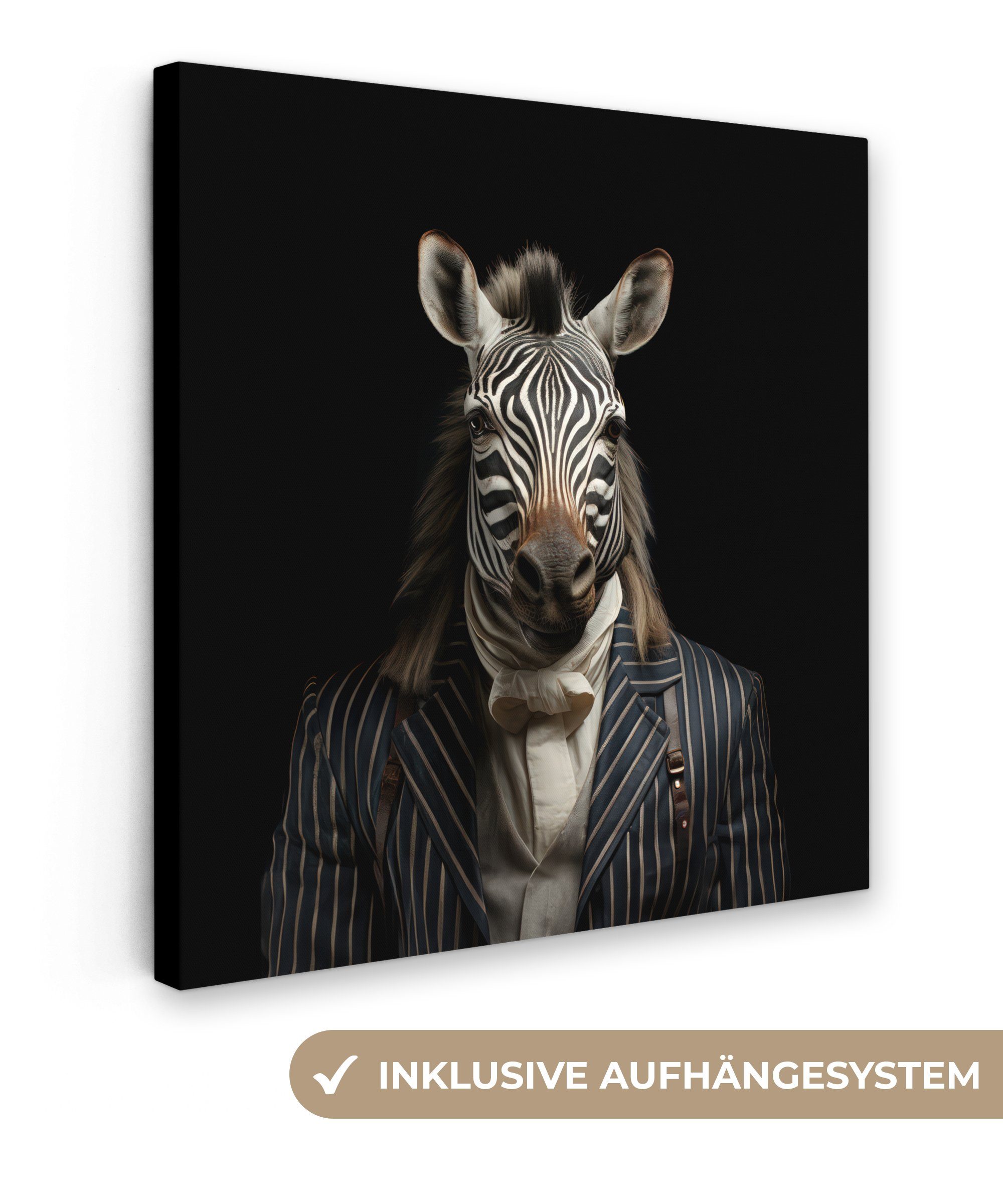 OneMillionCanvasses® Leinwandbild Zebra - Porträt - günstig online kaufen
