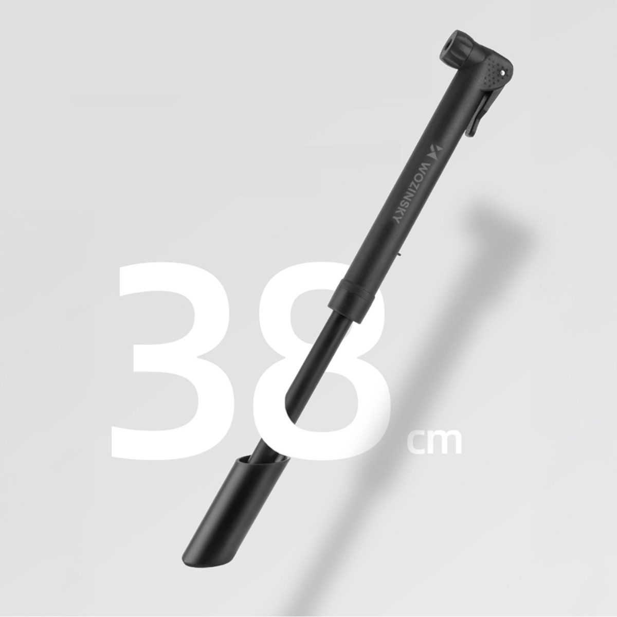 Wozinsky Fahrradpumpe WPR-01, Handpumpe 5,5 bar 80 psi Presta Schrader kompakt mit Halterung