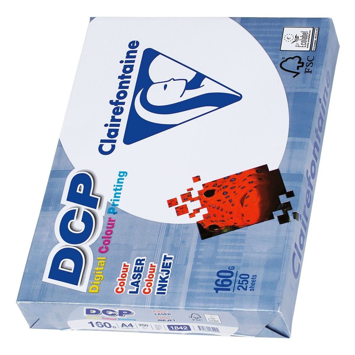 CLAIREFONTAINE Farblaser-Druckerpapier CIE, Blatt 250 172 DCP, DIN A4, Format 160 g/m²