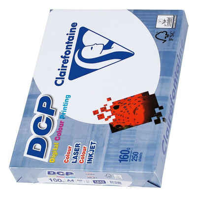 CLAIREFONTAINE Farblaser-Druckerpapier DCP, Format DIN A4, 160 g/m², 172 CIE, 250 Blatt