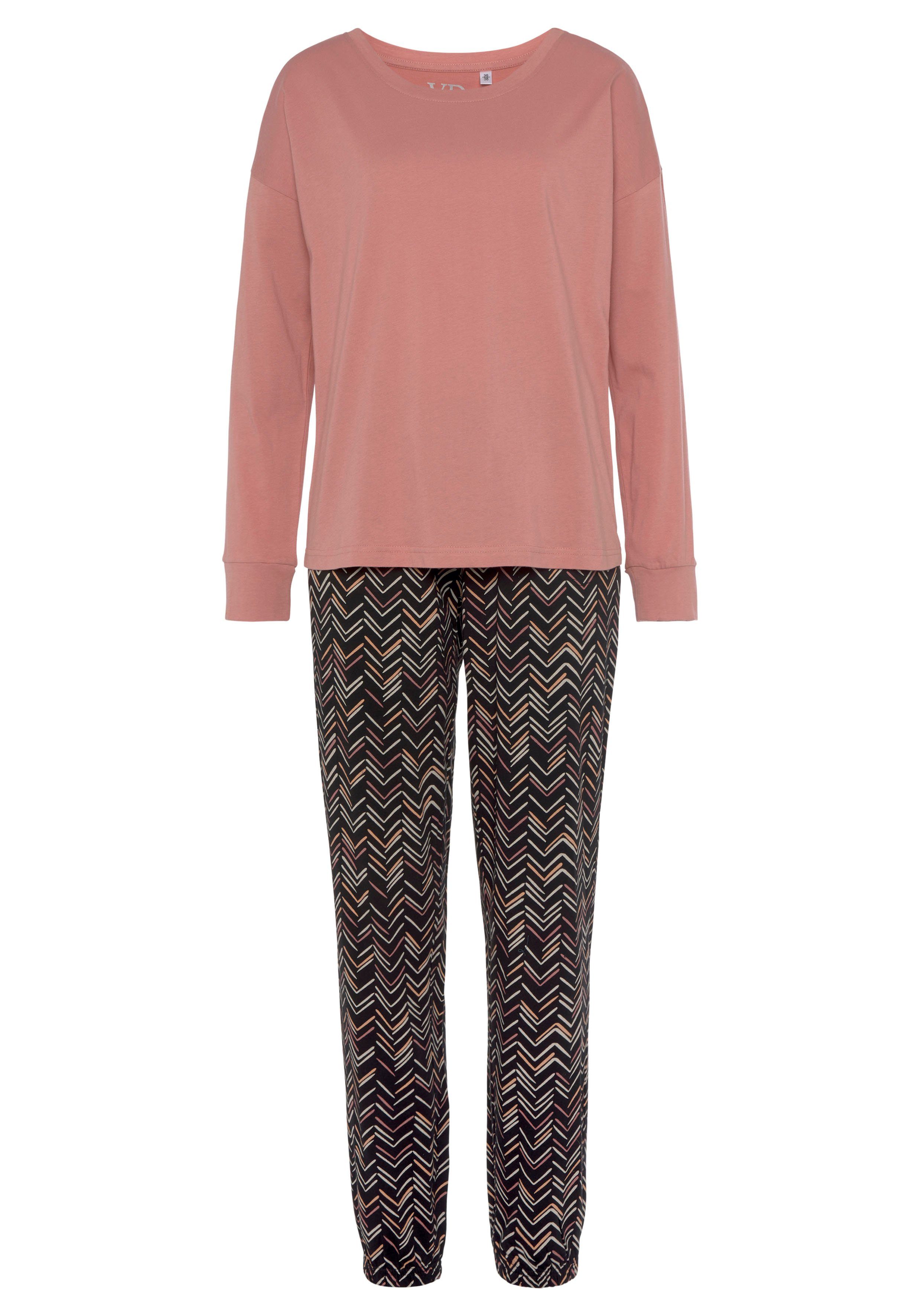 Vivance Dreams by Lascana Pyjama (Set, 2 tlg) mit malerischem Fischgrat-Muster – Bild 2 von 5