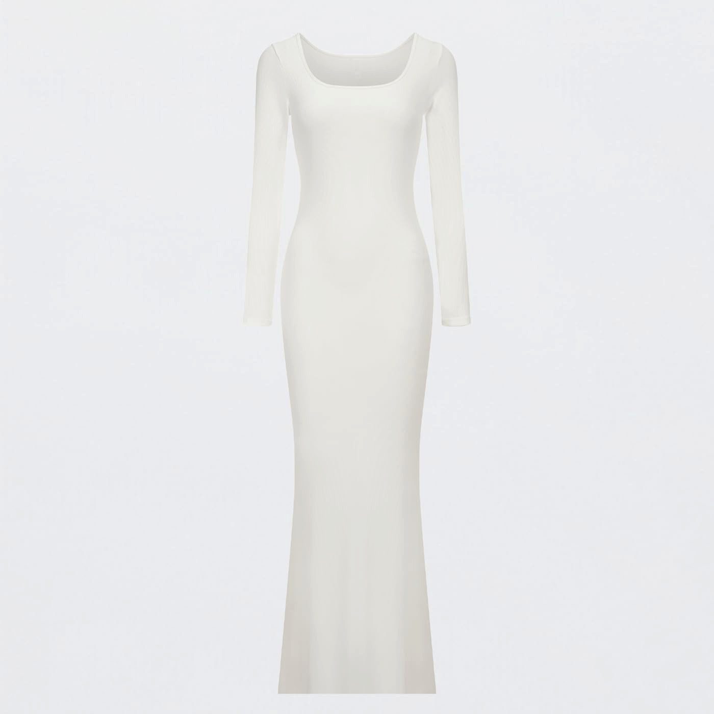 cfab by creamy fabrics Jerseykleid Ribbed Long Sleeve Maxikleid-Snow White- günstig online kaufen