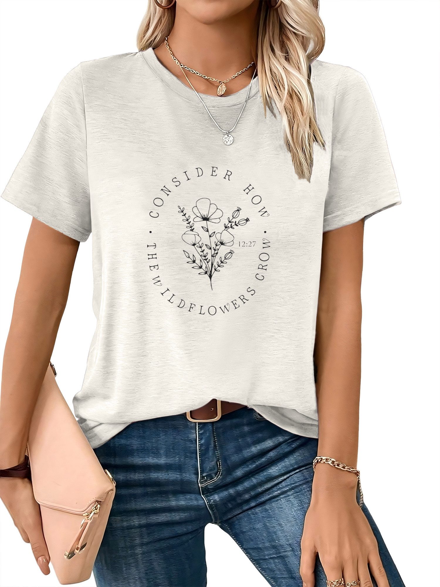 PYL Rundhalsshirt Damen bequemes Sommer Kurzarmbluse günstig online kaufen