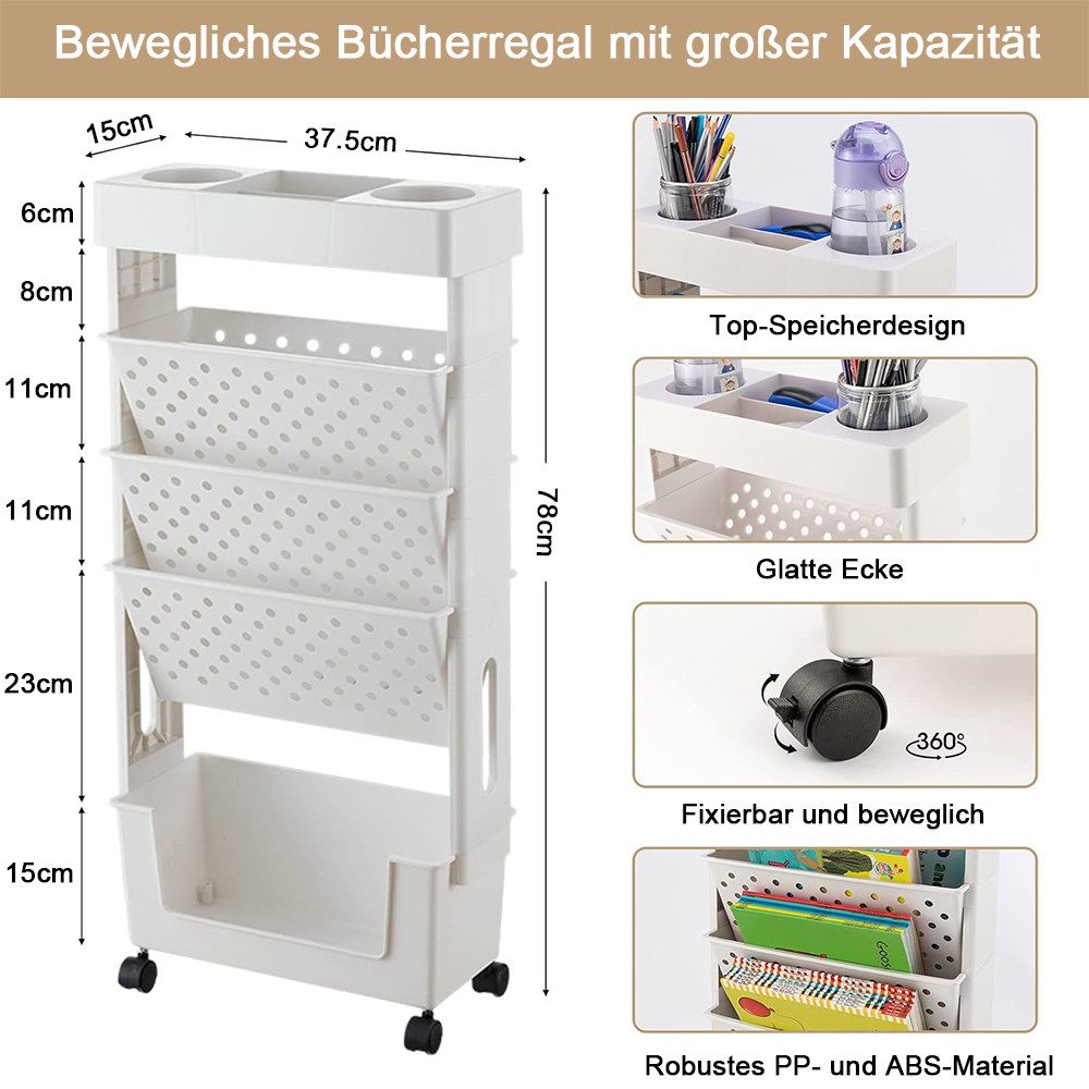 NUODWELL Bücherregal 5-lagiges Bücherregal,großes Lagerregal mit günstig online kaufen