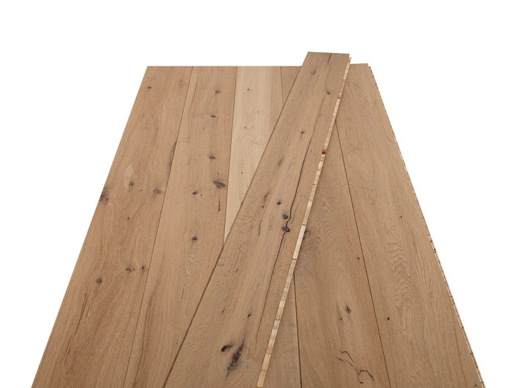 Timefloor Parkett Parkett Eiche Rohholzoptik markant geölt Landhausdiele gebürstet, 8 St.