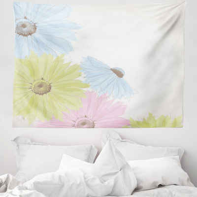 Wandteppich aus Weiches Mikrofaser Stoff Für das Wohn und Schlafzimmer, Abakuhaus, rechteckig, Pastell Bunte Gerbera-Gänseblümchen