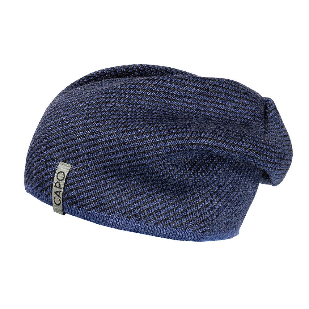 CAPO Strickmütze Mütze, Streifenjacquard Strick, Fleecestreifen (1-St)
