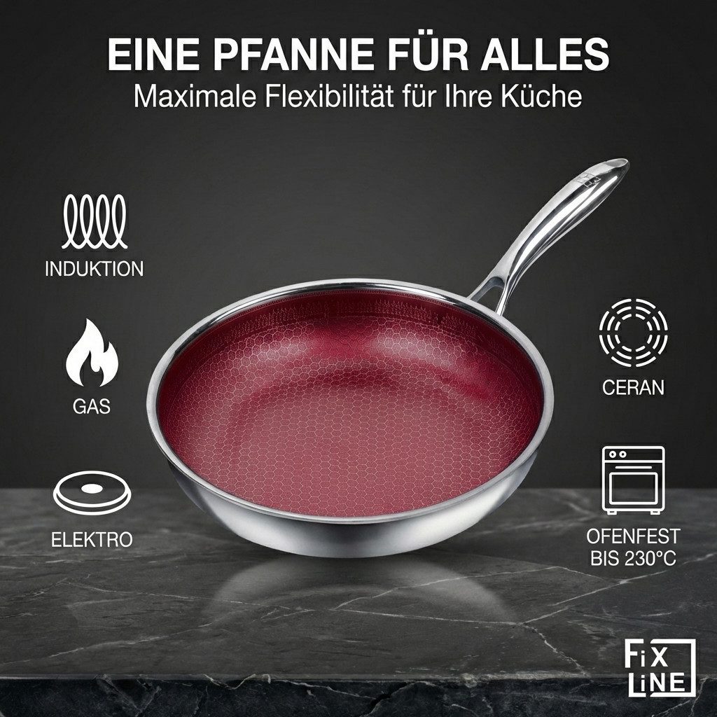 FIXLINE Bratpfanne 28cm BLACK FOREST Edition Kratzfeste Beschichtung ...