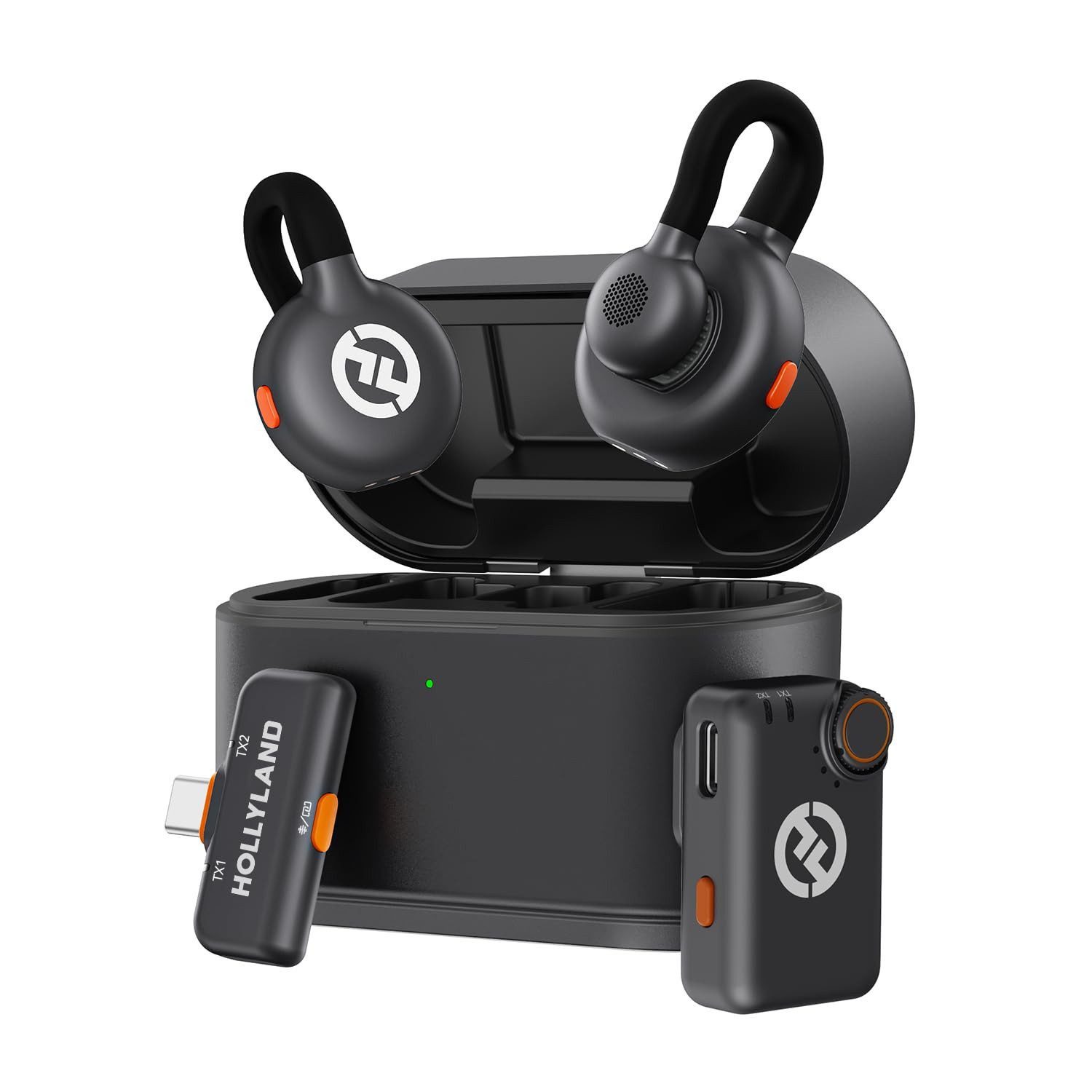 Hollyland Mikrofon Kabelloses Lavaliermikrofon, Geräuschunterdrückung, 300m, für Vlogging (Set), für iPhone und Android, Titan-Clip,Plug-and-Play,Geräuschunterdrückung