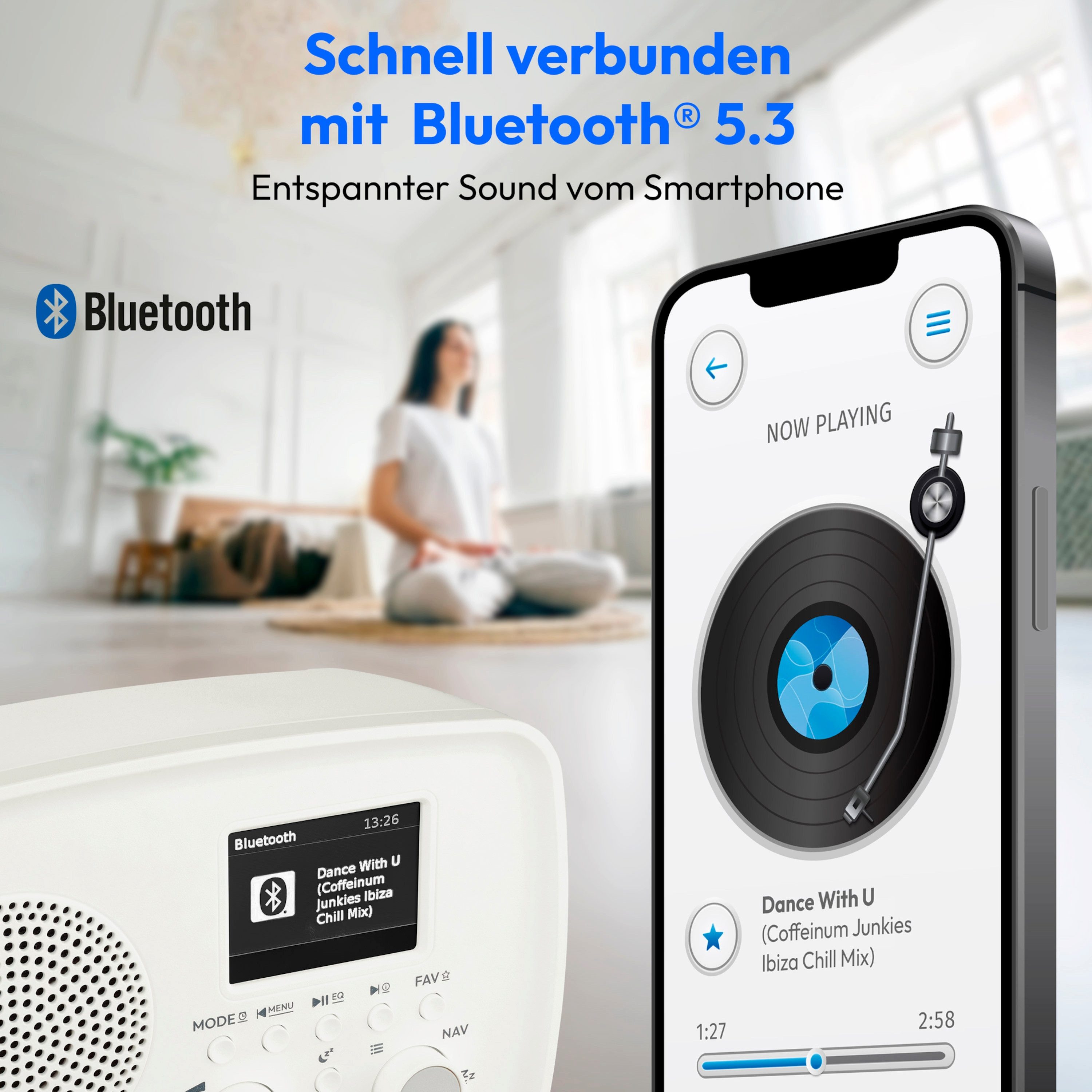 Medion® Audio-System MEDION LIFE DAB+ Radio DRE-1 (MD89288) (5 W, Bluetooth 5.3) – Bild 4 von 5