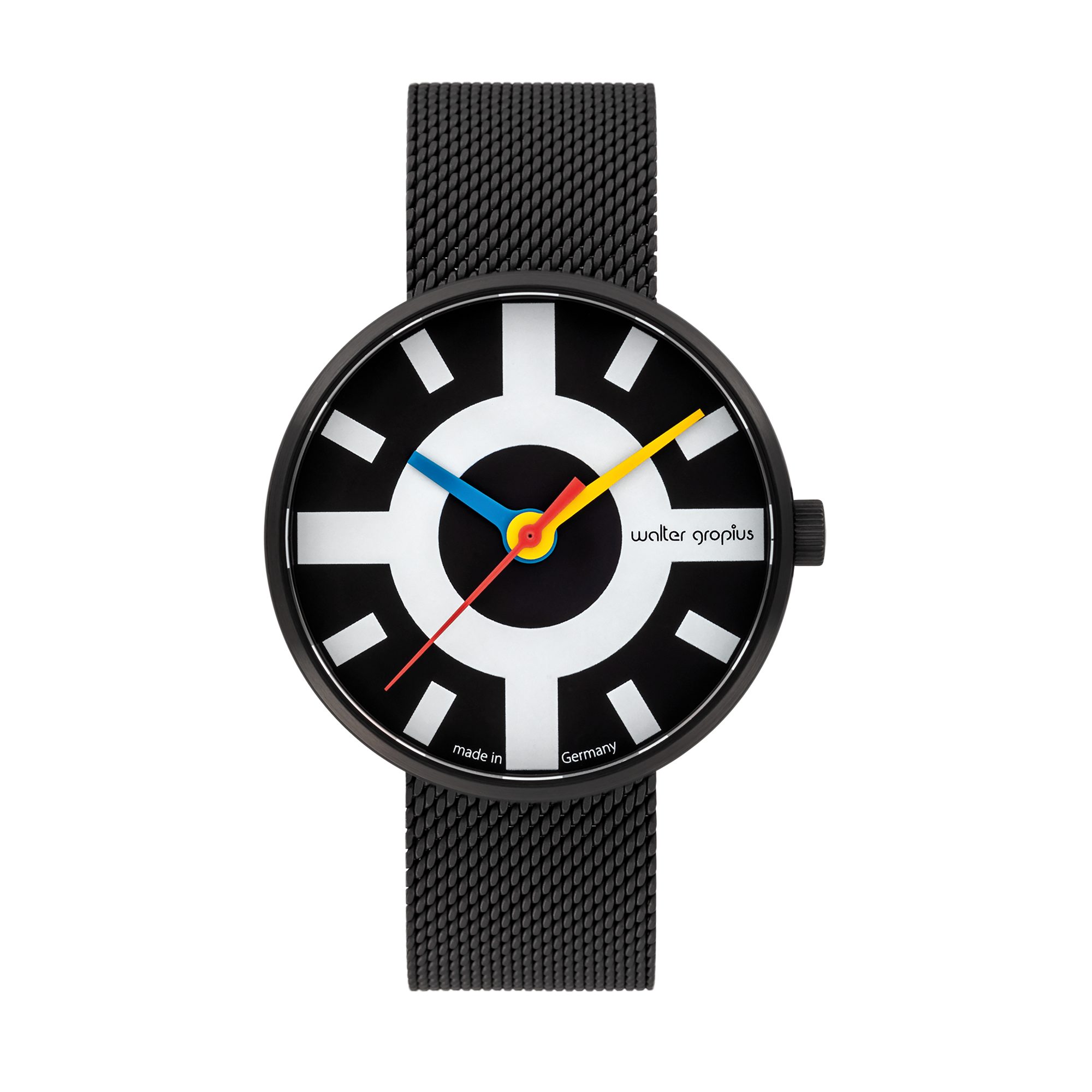 Walter Gropius Quarzuhr Made in Germany, Saphirglas, Forum Crossway - WG 006-05M, Designeruhr, Edelstahlband mit Easy-Release System, Edelstahlgehäuse