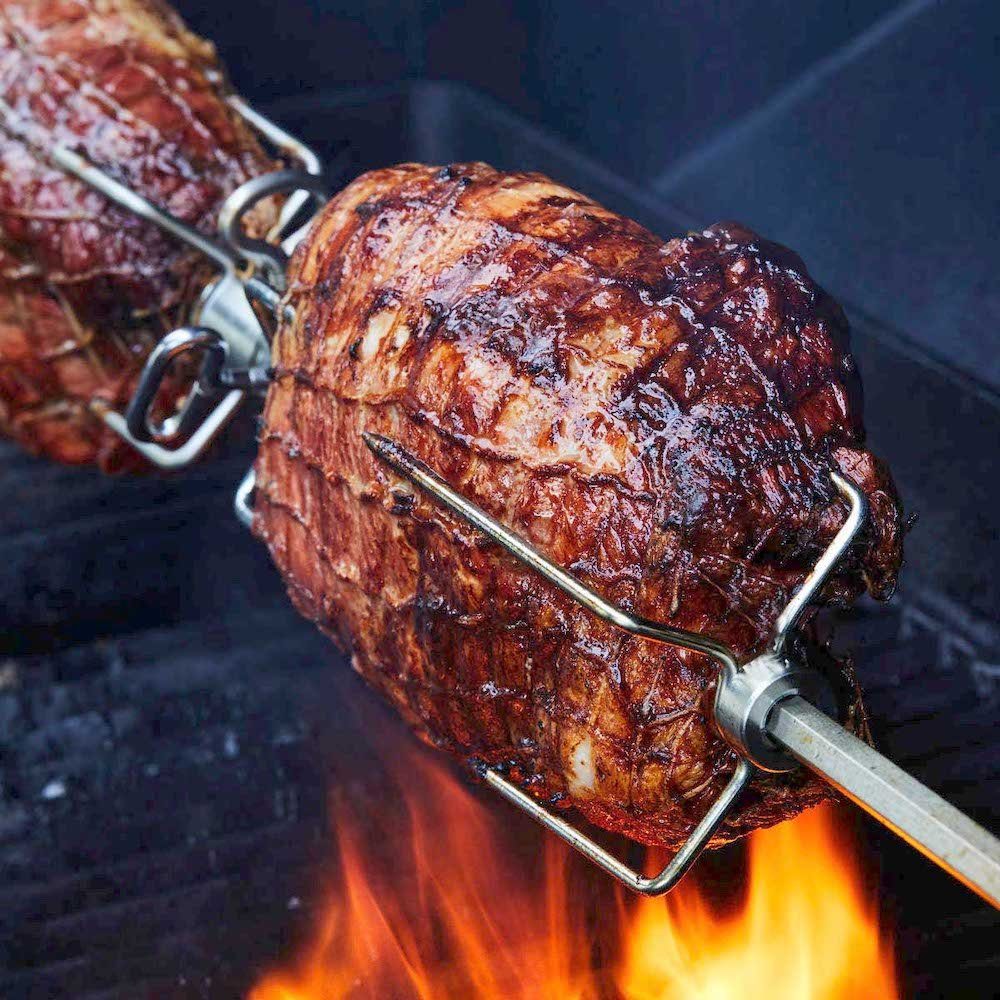 PROREGAL® Grillspieß Drehspieß Weber Genesis II 200er/300er, 91cm, Edelstahl