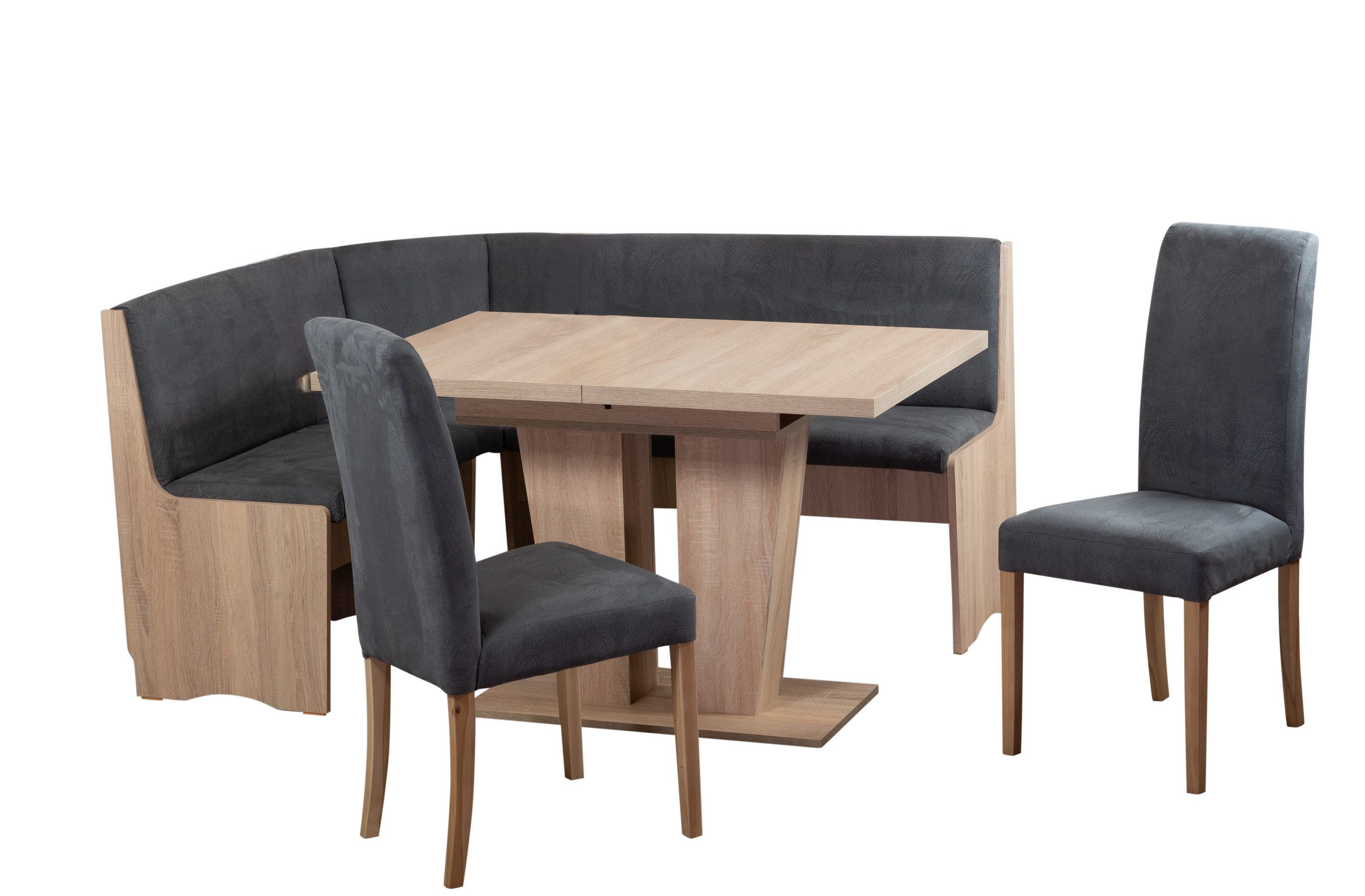 Stolebaenk Eckbankgruppe Duisburg Titanic Sonoma Duisburg VE/VA, (Eckbankset, 1 x Eckbank, 1 x Tisch, 2 x Stuhl)