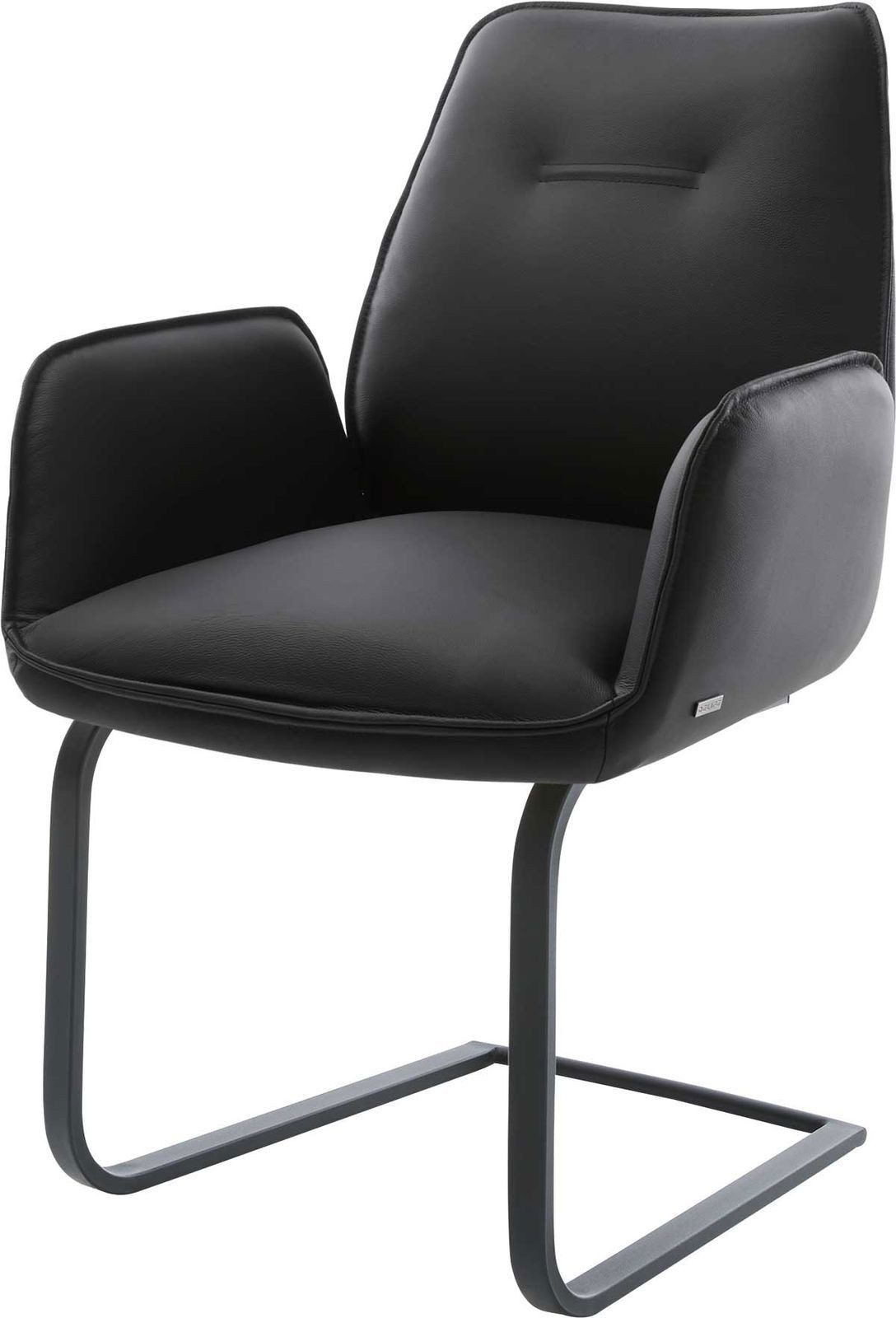 DELIFE Polsterstuhl Zoa-Flex, Freischwinger flach Schwarz günstig online kaufen