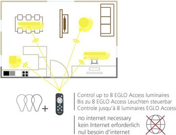 EGLO Deckenleuchte SARSINA-A, Dimmfunktion, Memoryfunktion, mehrere Helligkeitsstufen, LED fest integriert, Extra-Warmweiß, Kaltweiß, Neutralweiß, Tageslichtweiß, Warmweiß, Steuerung über Fernbedienung, Nachtlicht