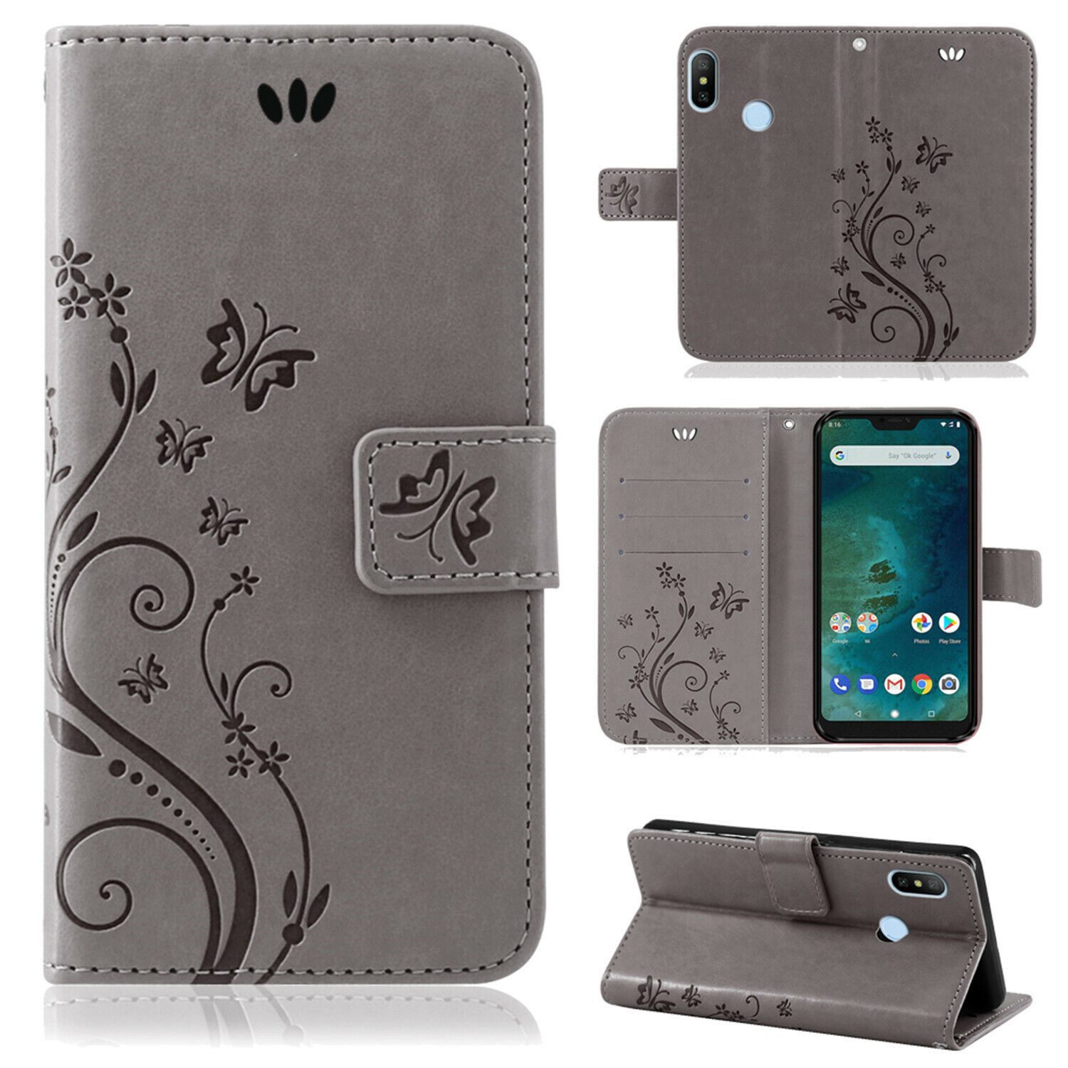betterfon Handyhülle für Xiaomi Hülle mit [Standfunktion][Kartenfächern], Bookstyle-Hülle: Magnetverschluss 3 Kartenfächer & Standfunktion