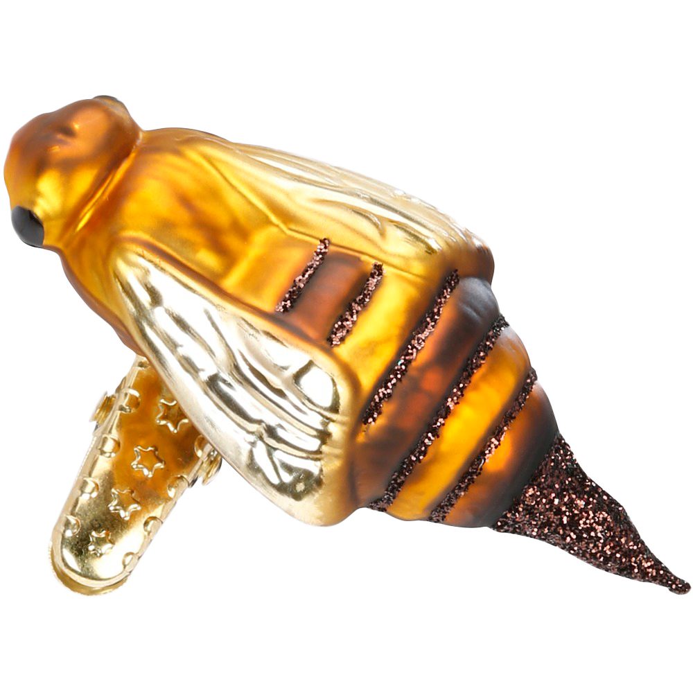 INGE-GLAS® Christbaumschmuck Biene, fleißiges Bienchen 8cm (1-tlg), mundgeblasen, handbemalt