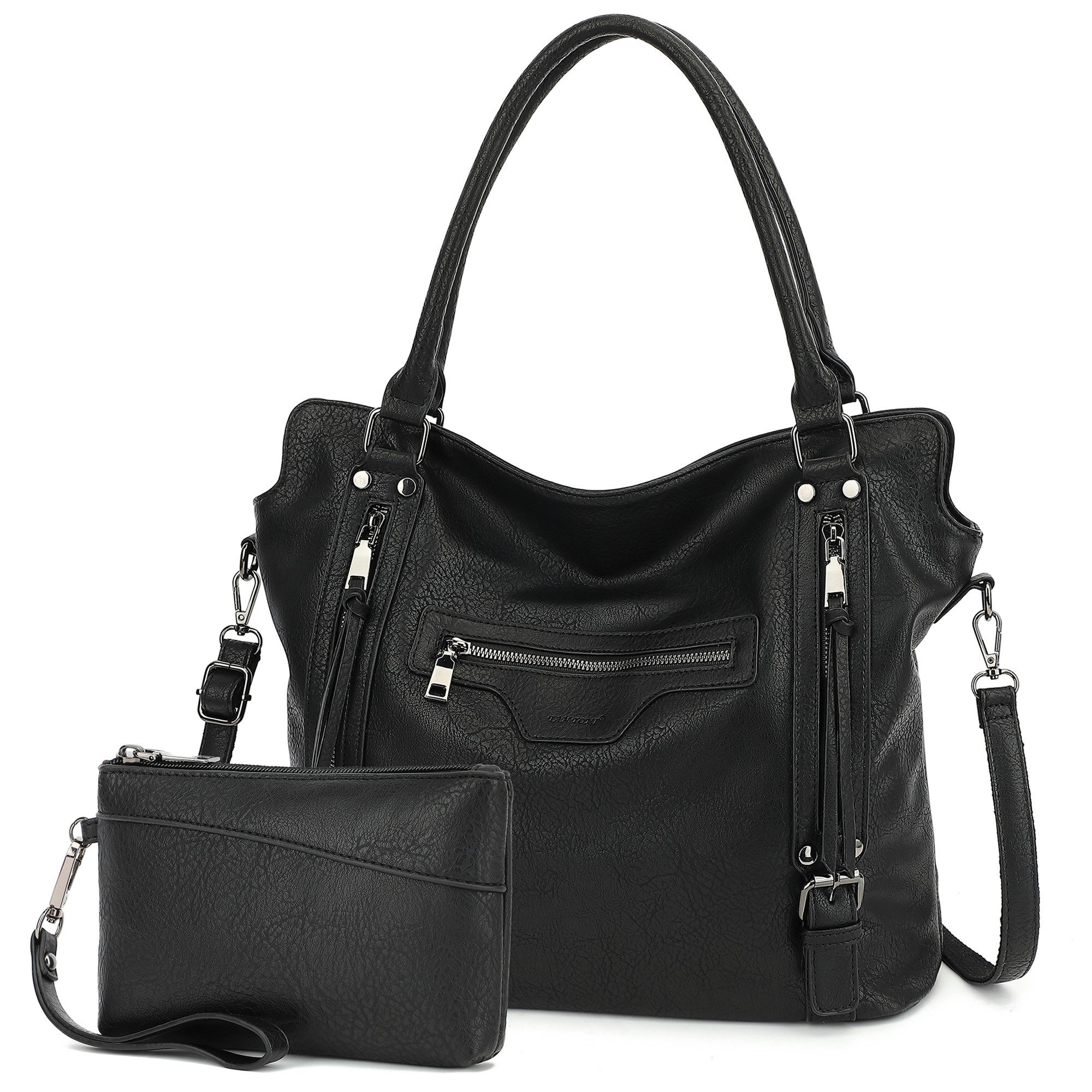 TAN.TOMI Handtasche Damen Shopper - Set Schultertasche Henkeltasche Umhängetasche, Mit abnehmbarem Schultergurt für Büro Schule Einkauf Reise