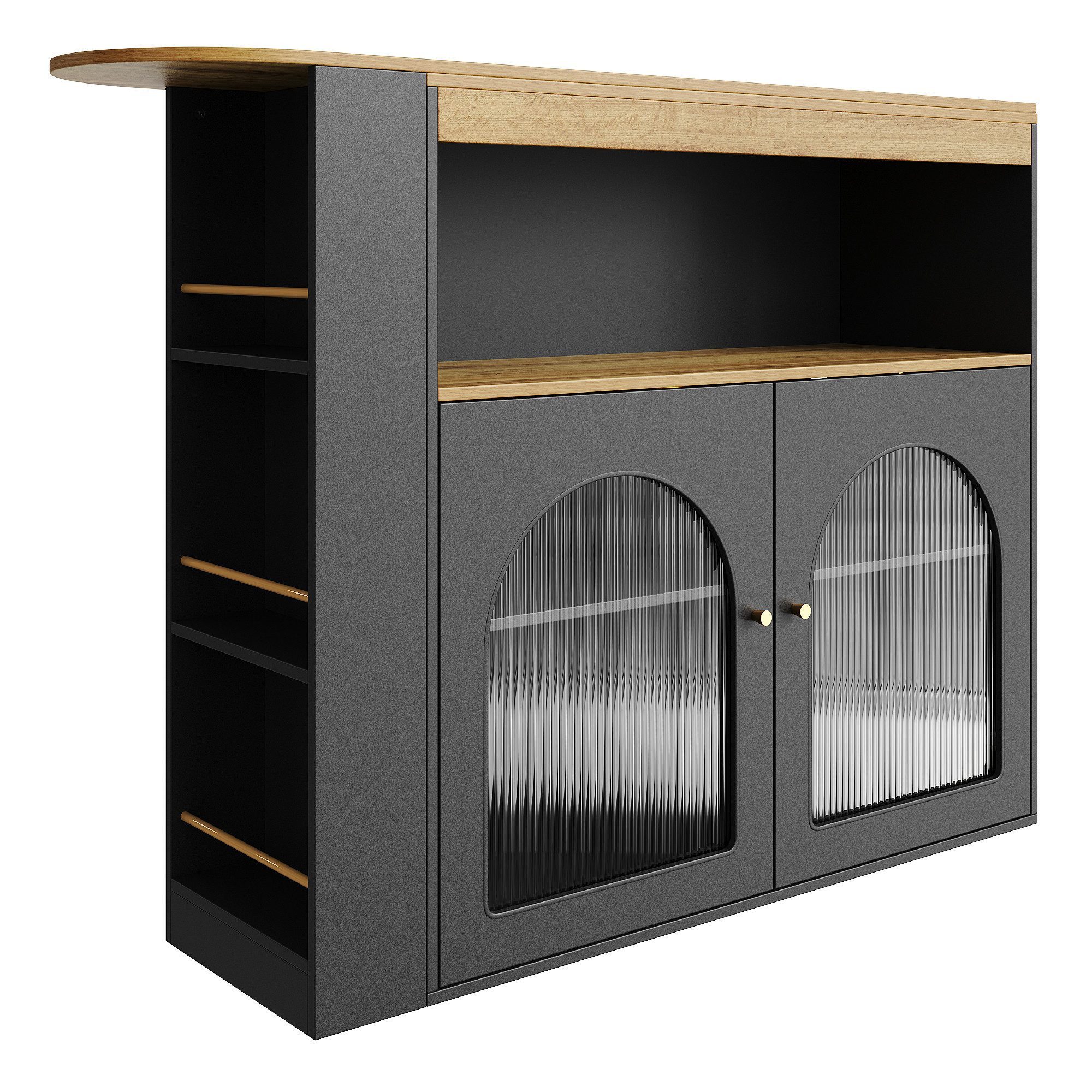 KLAM HOME Bartisch ausziehbar Stehtisch Bistrotisch drehbar Sideboard (mit günstig online kaufen