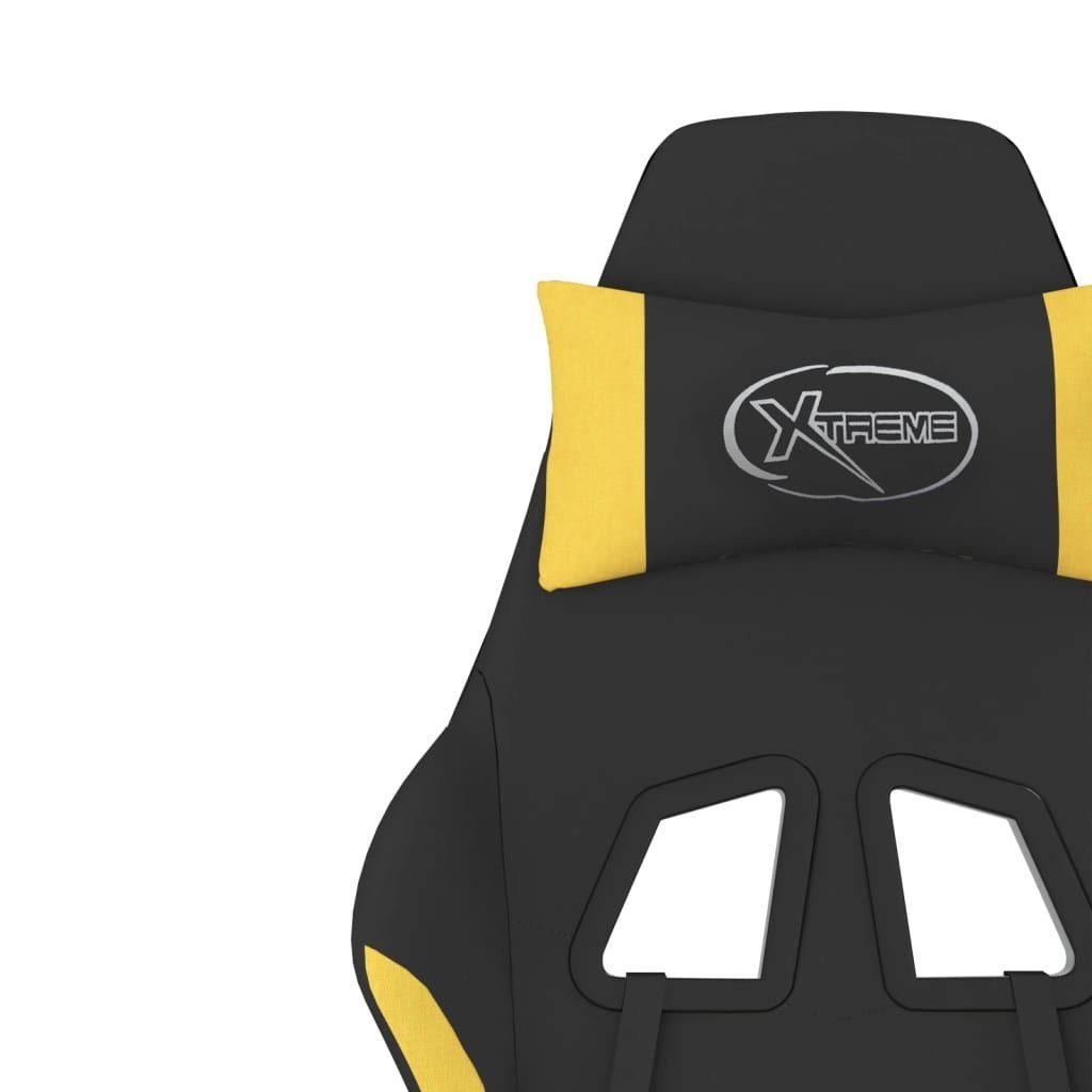 furnicato Gaming-Stuhl Gelb und St) Stoff & Schwarz Fußstütze mit Massage (1
