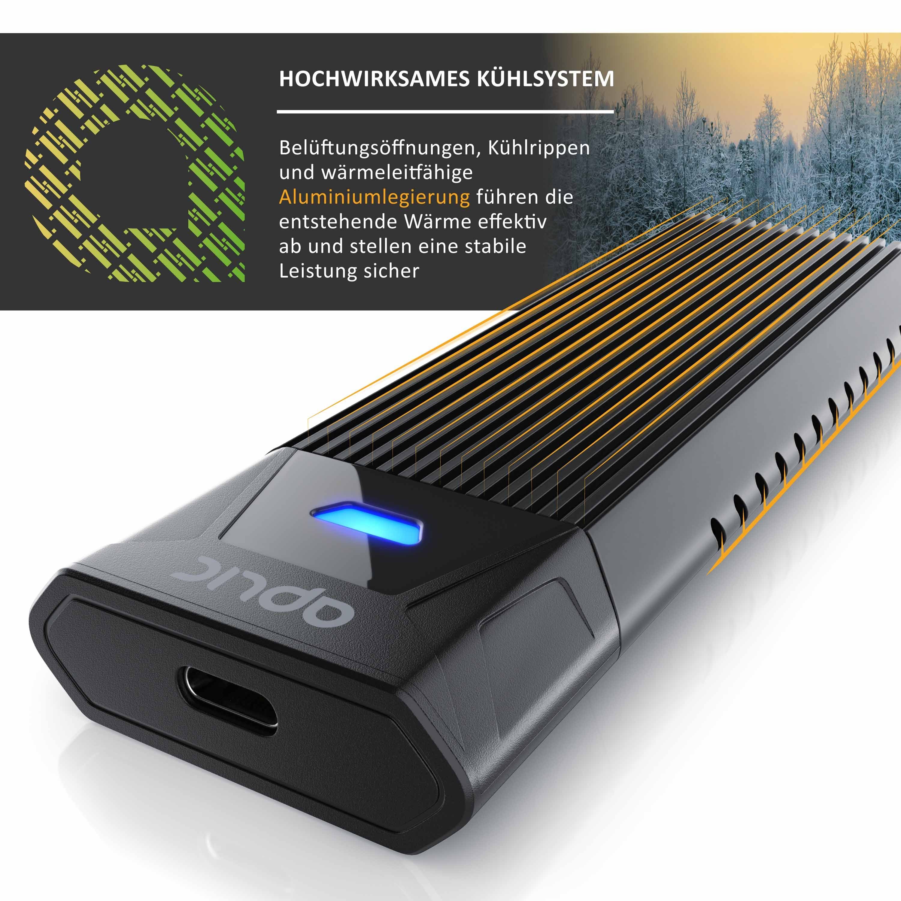 Aplic Festplatten-Gehäuse M.2 NVMe Gehäuse USB 3.2 Gen 2, PCIe 3.0 und SATA kompatibel, (1 St), 10 Gbit/s, macht die SSD zur schnellen externen Festplatte – Bild 5 von 5