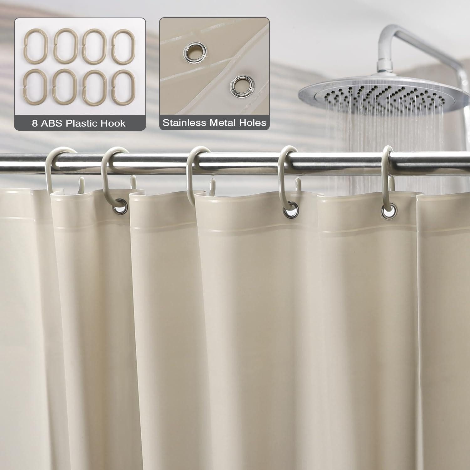 Funria Duschvorhang Duschvorhang Beige 120x200 cm Anti-schimmel Wasserdicht günstig online kaufen