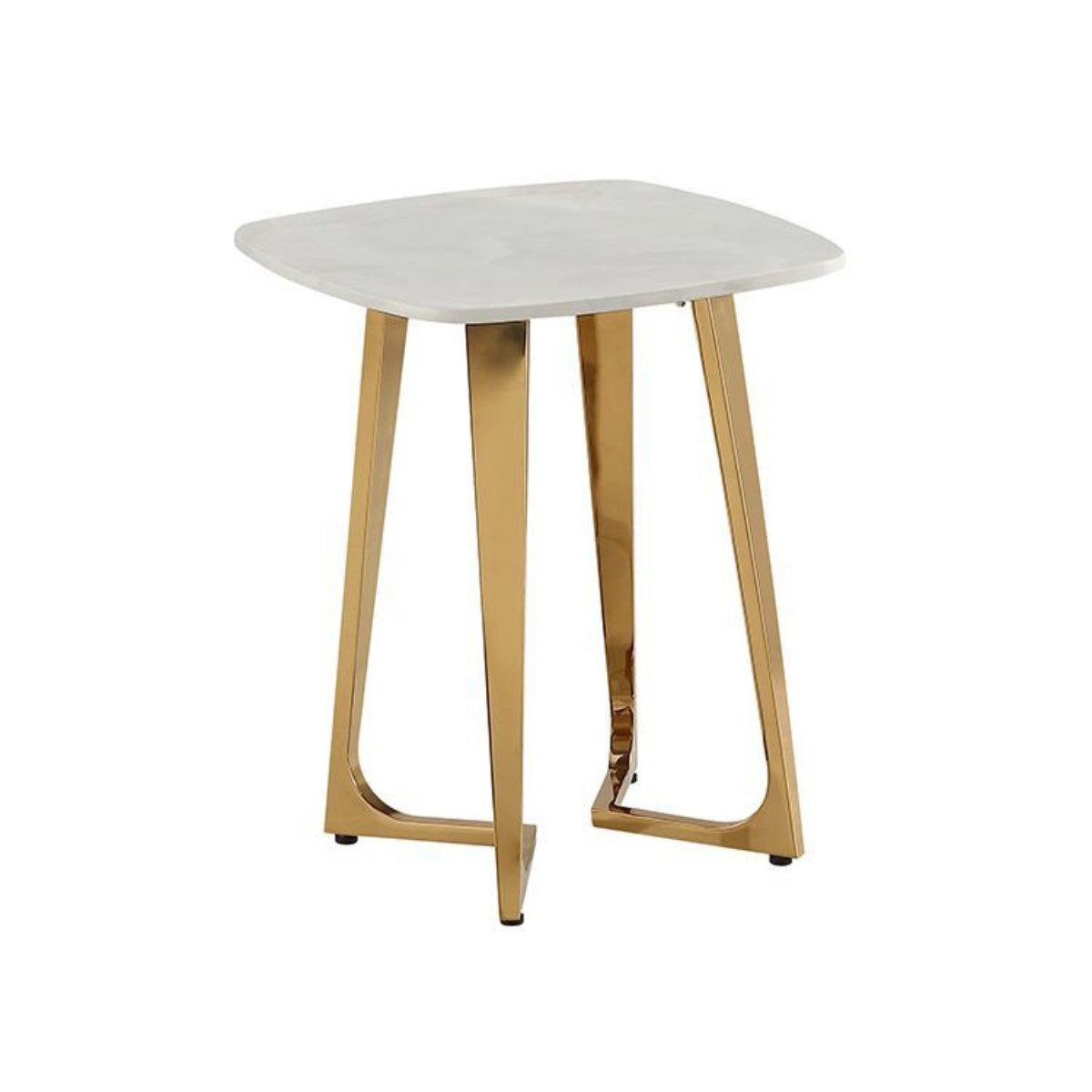 alesvelt Beistelltisch BARI Marmoroptik Gold 50x50x55 cm, Marmorptik