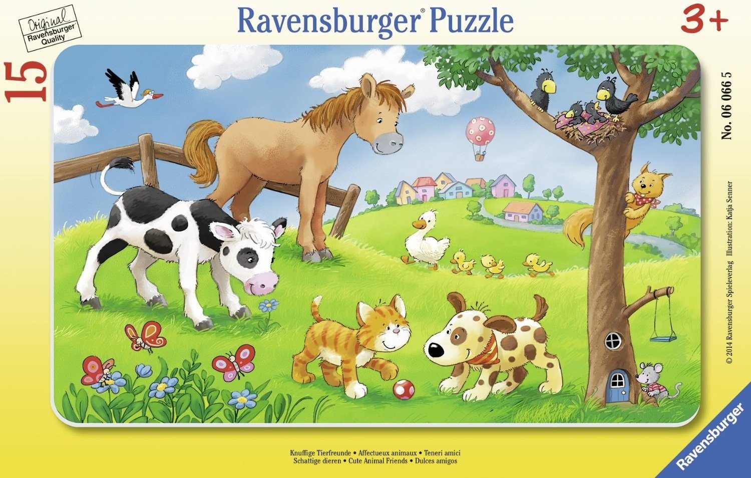 Ravensburger Puzzle Kinderpuzzle 15 Teile - Knuffige Tierfreunde, Puzzletei günstig online kaufen