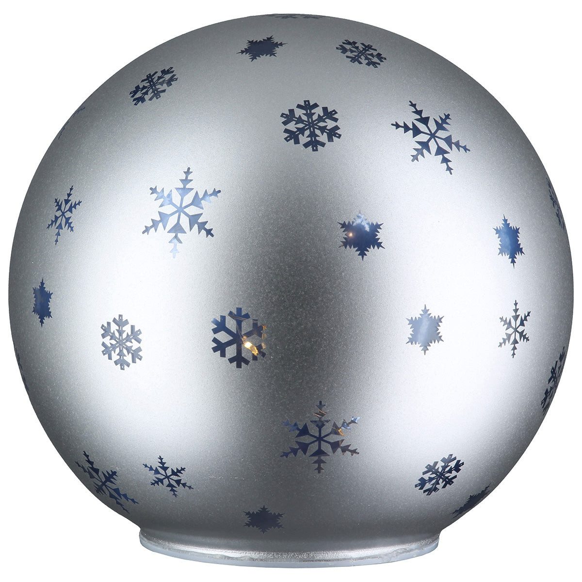 GILDE LED Schreibtischlampe LED Kugel „Estella“ von Gilde – Glas Deko mit Schneeflocken 10 cm