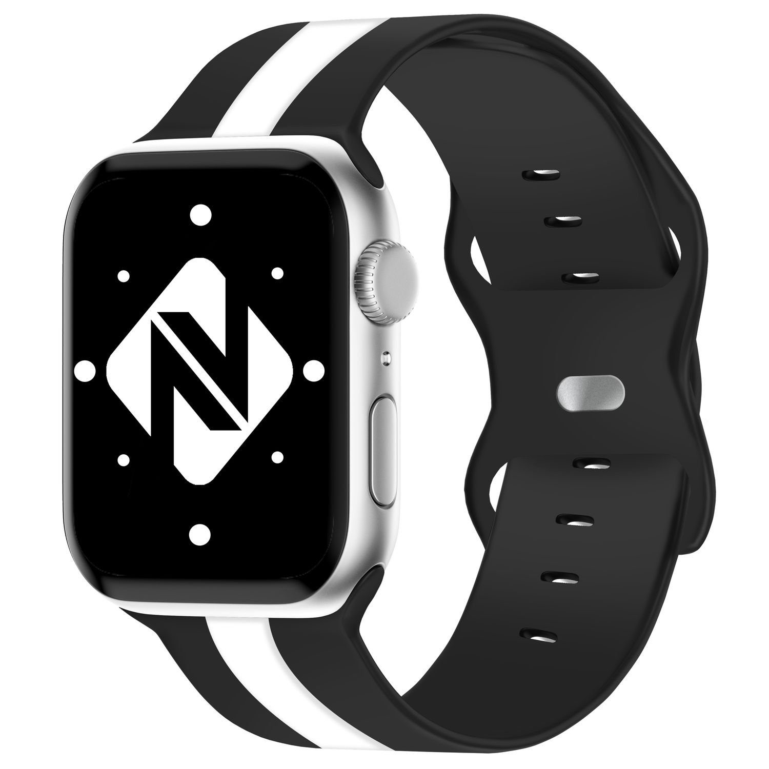 Nalia Smartwatch-Armband Apple Watch 38/40/41/42mm, Gestreiftes Silikon Ersatzband / für Sport Fitness Uhr / Atmungsaktiv