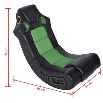möbelando Gaming-Stuhl 292025 (LxBxH: 94x51x78 cm), mit Lautsprechern in Schwarz und Grün