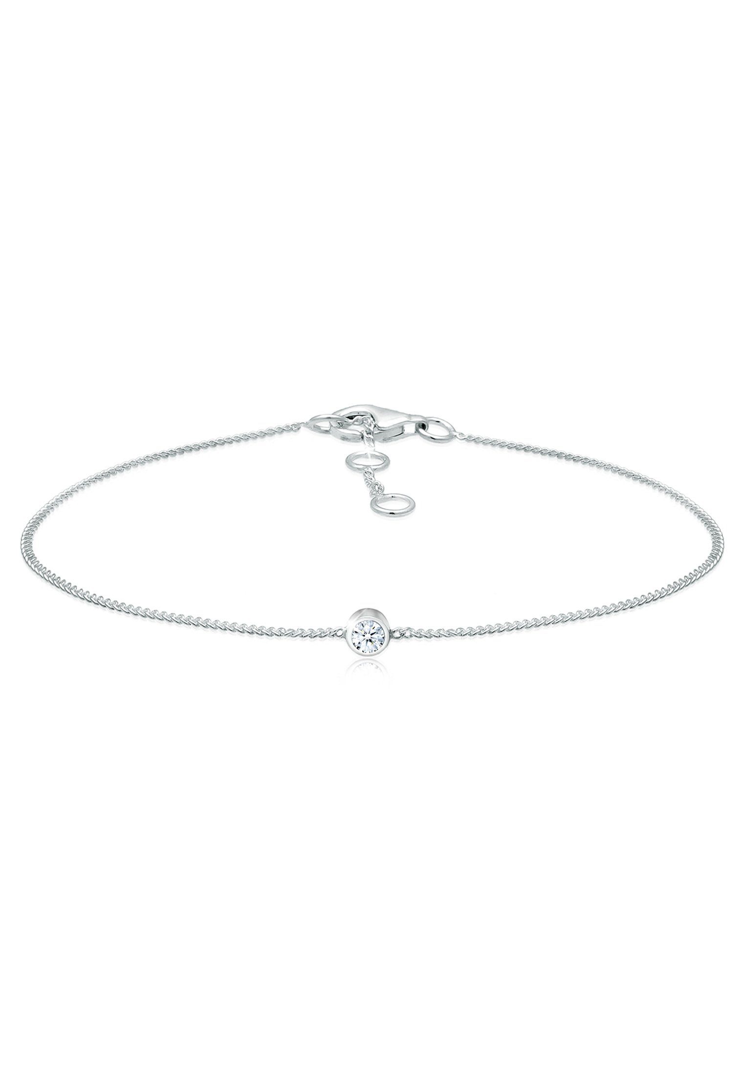 Elli DIAMONDS Armband Solitär Panzerkette Diamant (0.06 ct) 925 Silber