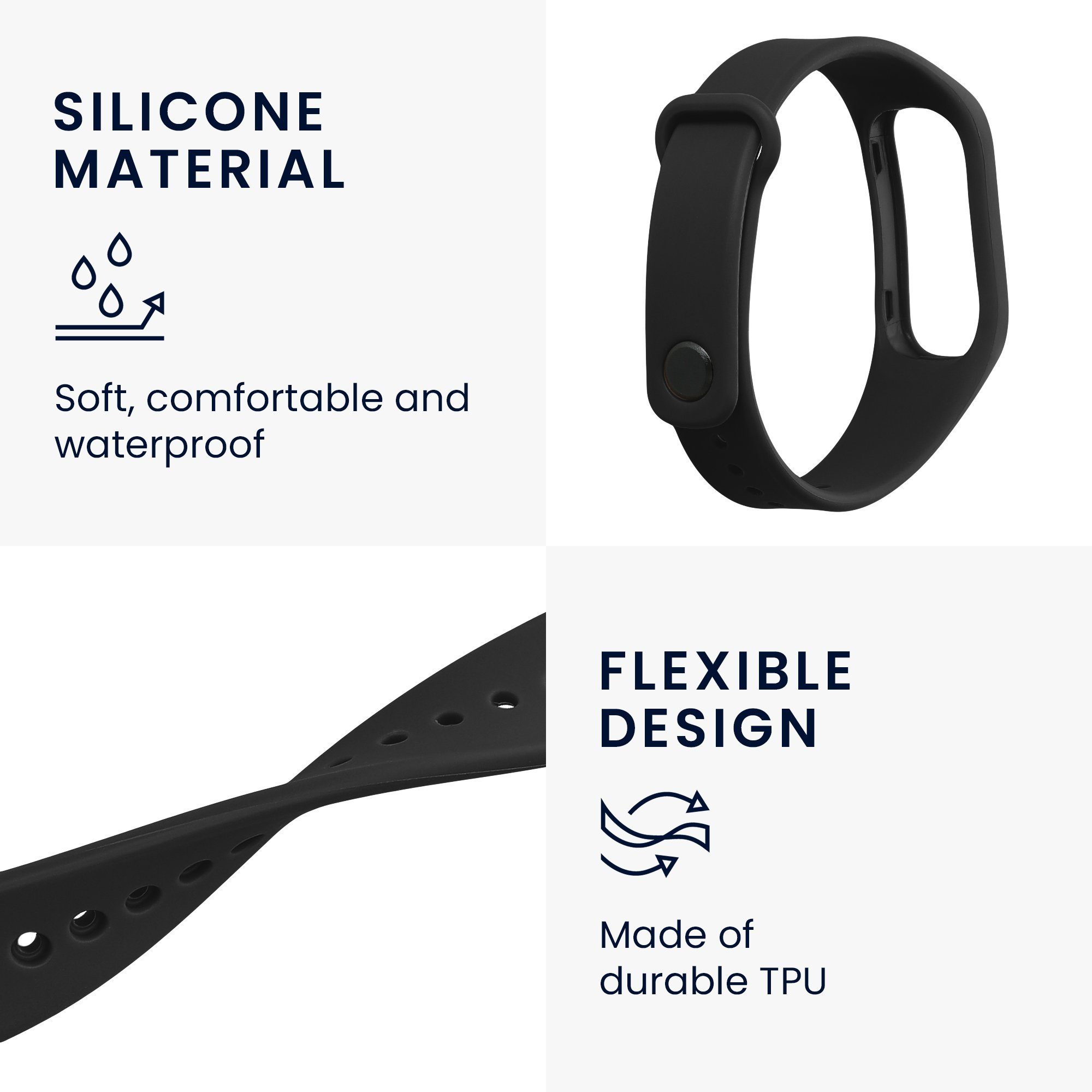 kwmobile Uhrenarmband Uhrenarmband für Oppo Band Sport Armband, Ersatzarmband für Fitnesstracker - Wechselarmband Smartwatch