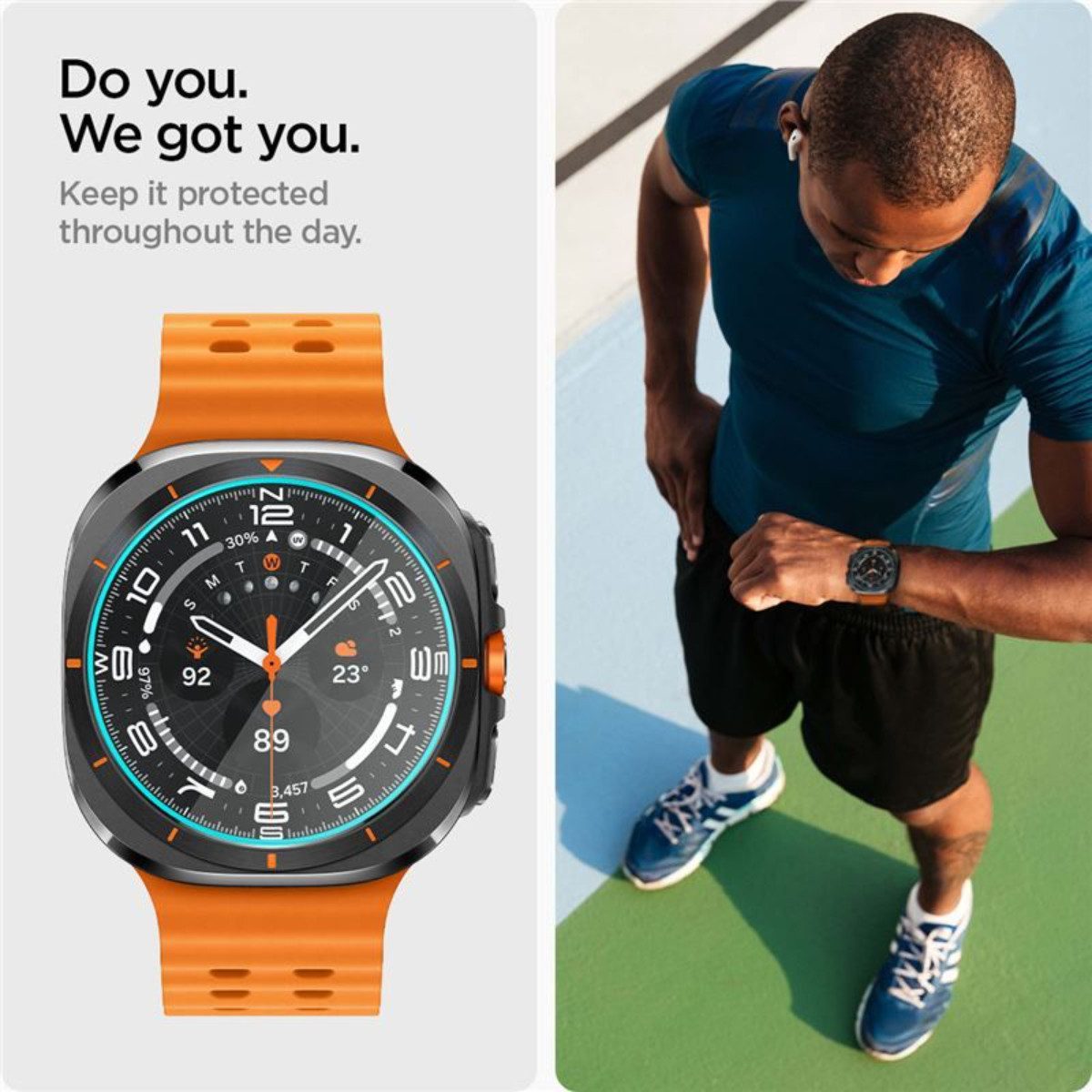 Spigen Displayschutzfolie 2x Panzerglas für Samsung Galaxy Watch Ultra Panzerfolie Schutzglas, 2 Stück, 47mm, 9H Hartglas, Blasenfreie Montage, Anti‑Fingerprint