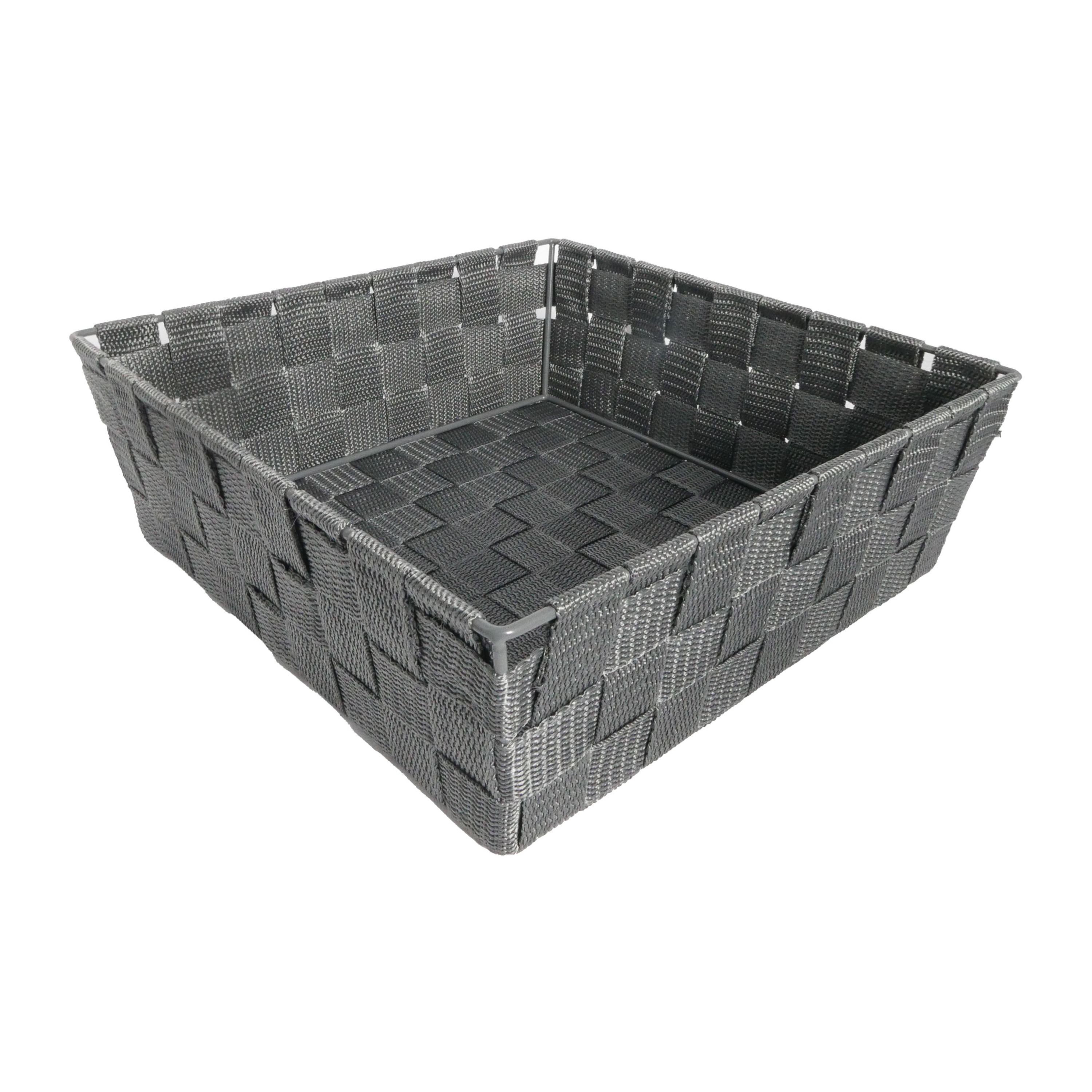 B&S Regalkorb Regalkorb Geflecht grau Ordnungsbox quadatisch 27 x 27 cm