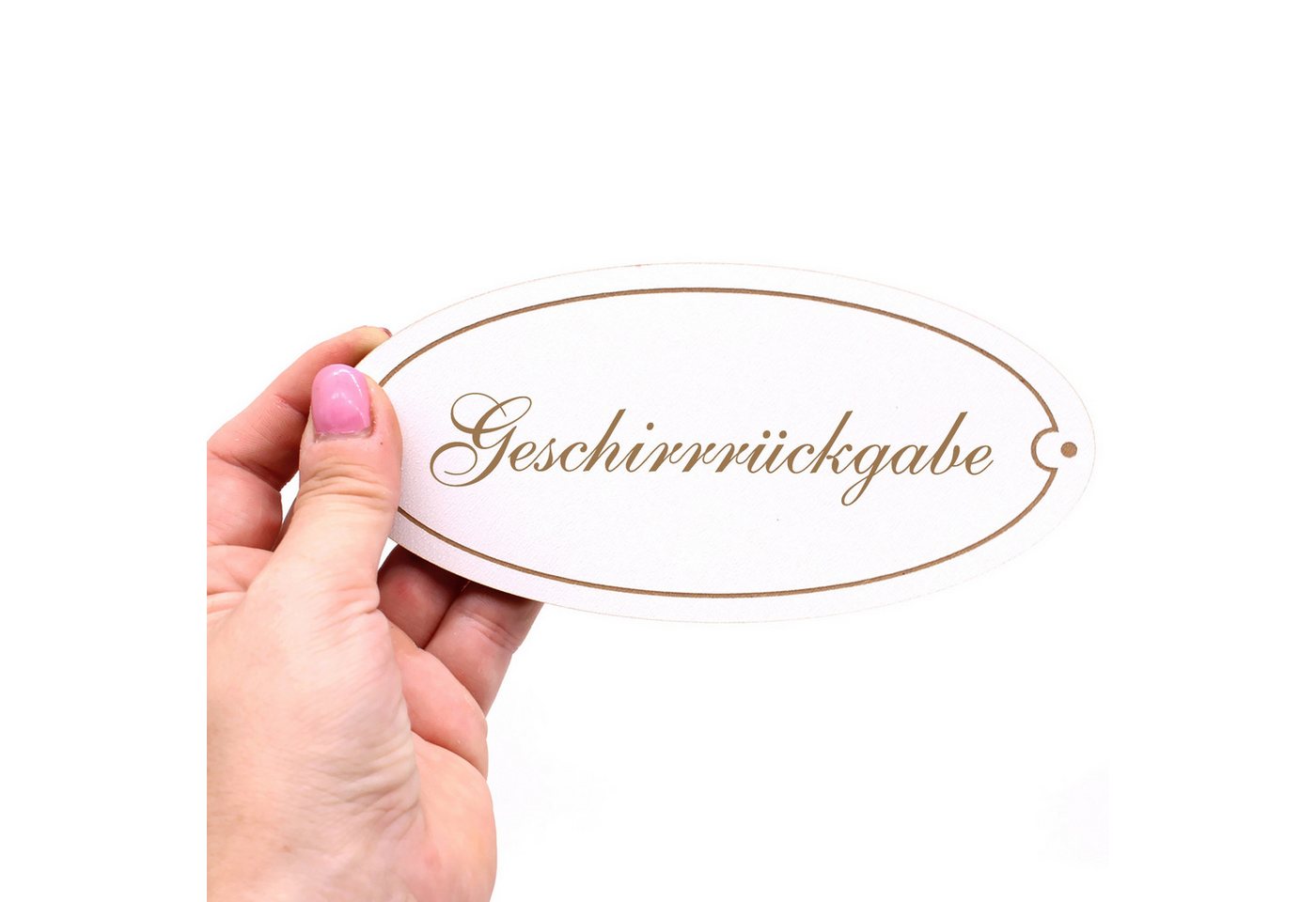 Thumbnail - Dekolando Hinweisschild Türschild Oval - Geschirrrückgabe - Schild 15 x 7 cm - Schilder Türsch, (1 St)