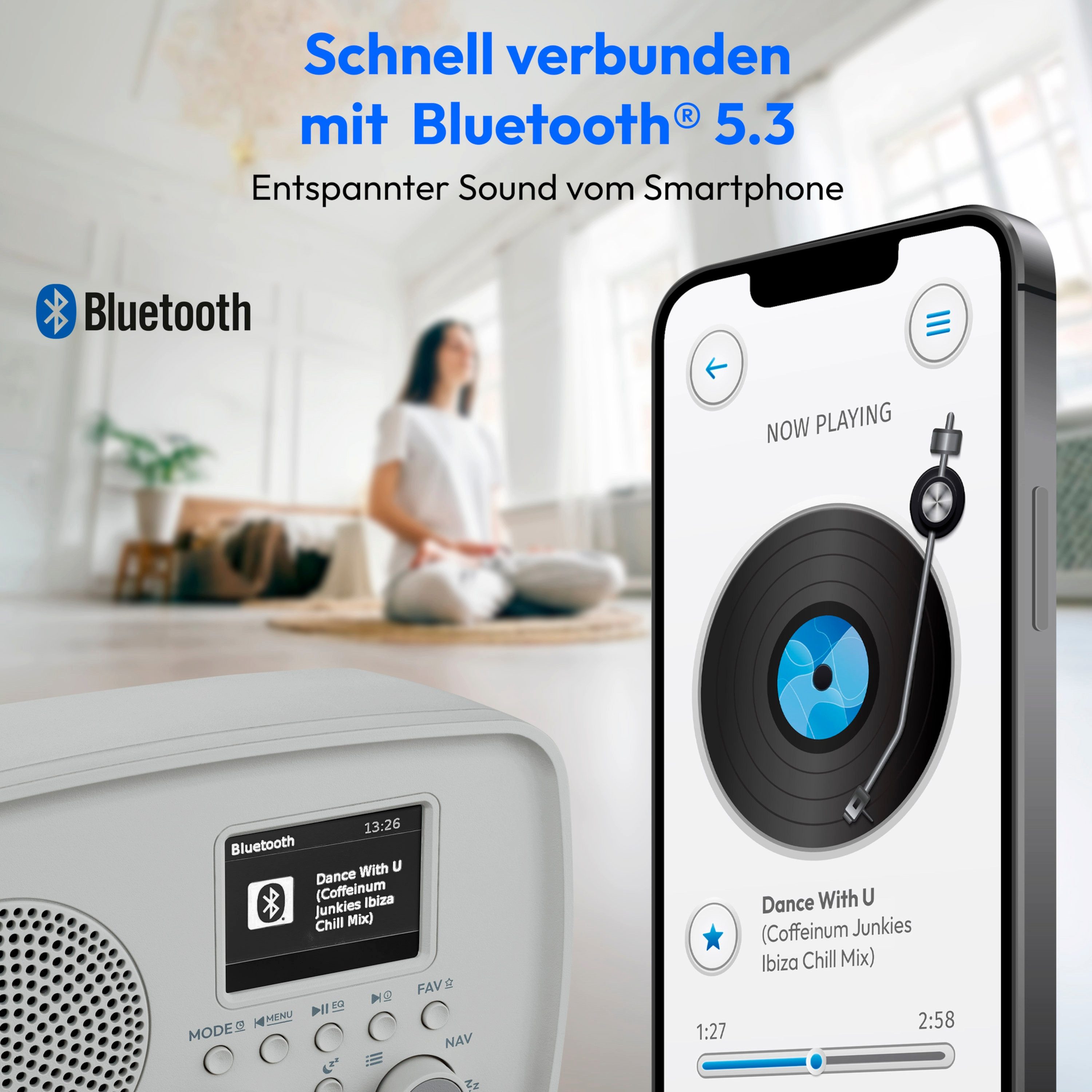 Medion® Audio-System MEDION LIFE DAB+ Radio DRE-1 (MD89288) (5 W, Bluetooth 5.3) – Bild 4 von 5