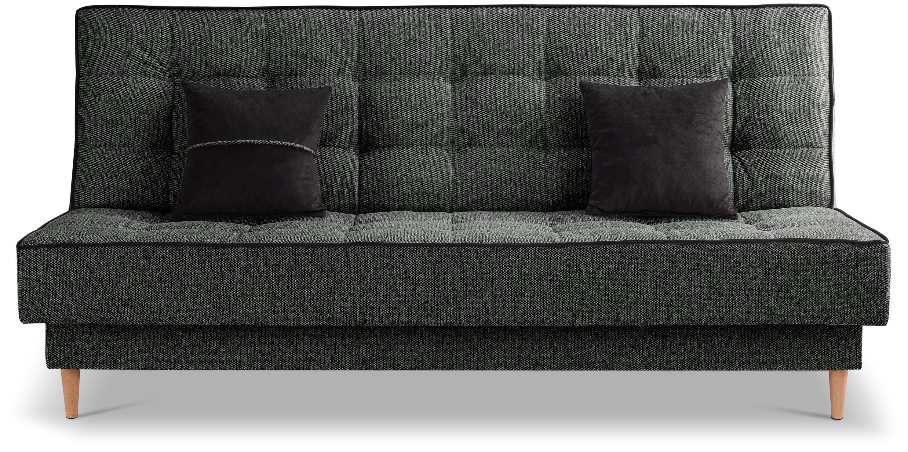 xonox.home Schlafsofa, 3 Sitzer aus Strukturstoff in grau inkl. Zierkissen B/H/T: 199x91x91cm