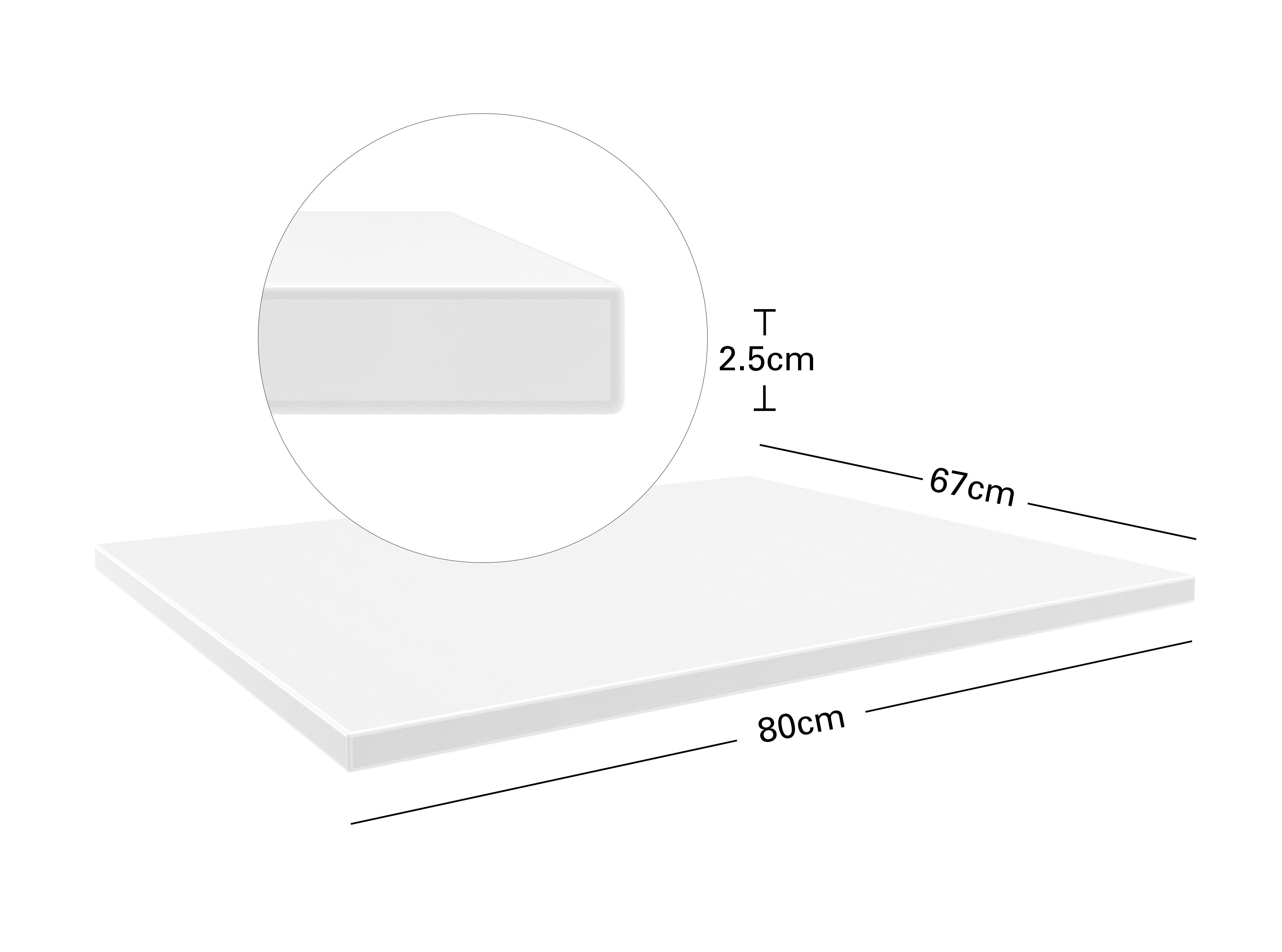 Actiforce Schreibtischplatte 160 x 80 cm / 138 x 67 cm / 80 x 67 cm (Hochwertige Melaminbeschichtete Spanplatte für Schreibtisch, Schreibtischplatte ohne Bohrungen), 25mm starke Arbeitsplatte Weiß